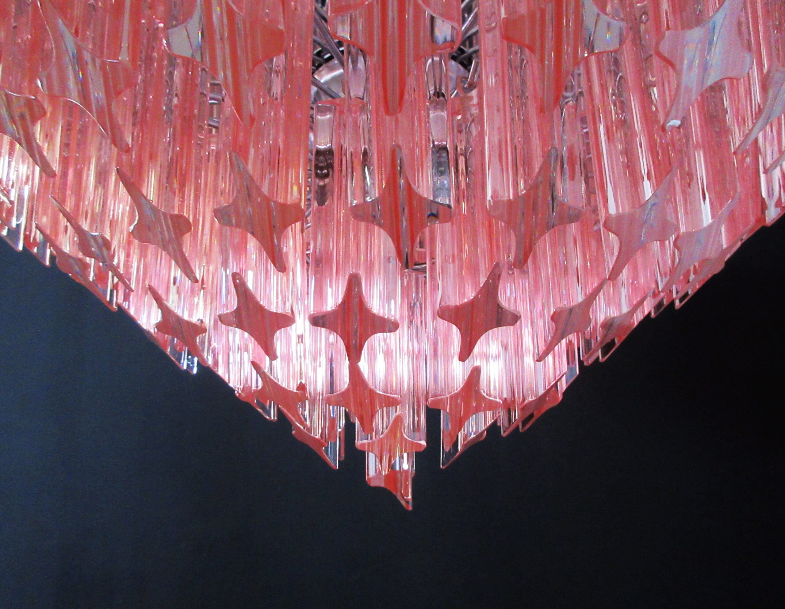 Murano Chandelier – 163 Pink Prism Glass – detail 4 – Murano Classics