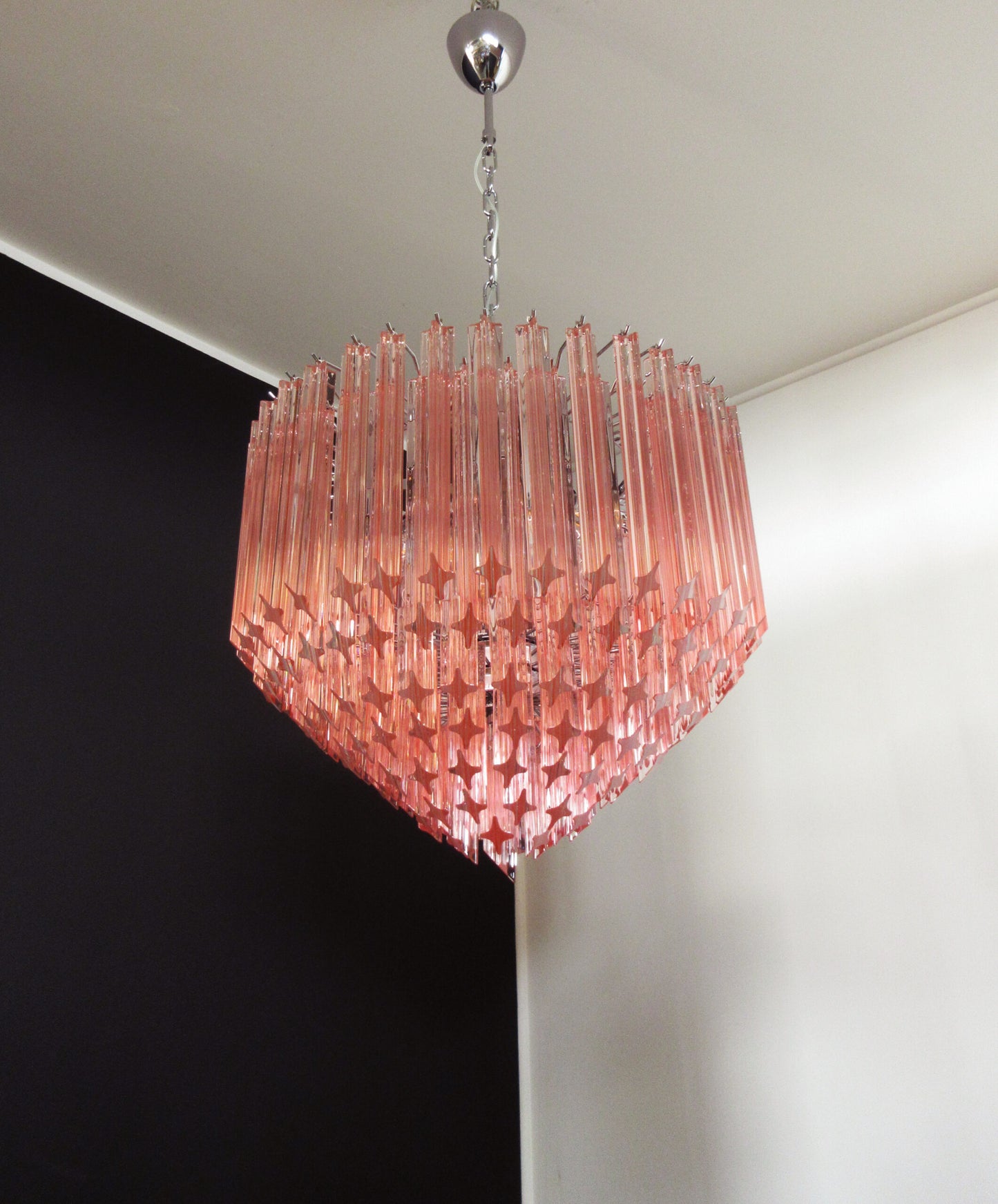 Murano Kroonluchter | 163 Roze Prisma Glas