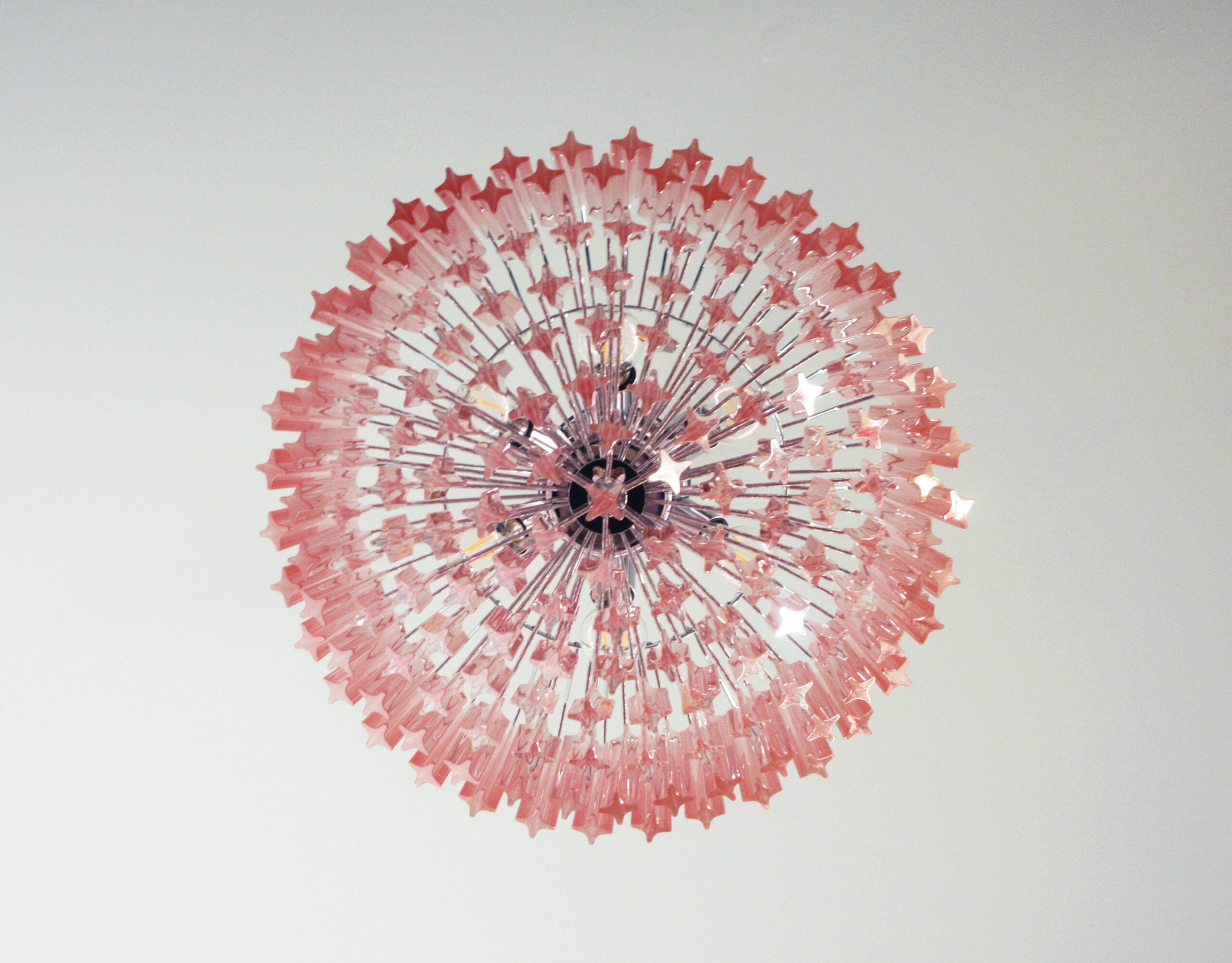 Murano Chandelier | 163 Pink Prism Glass