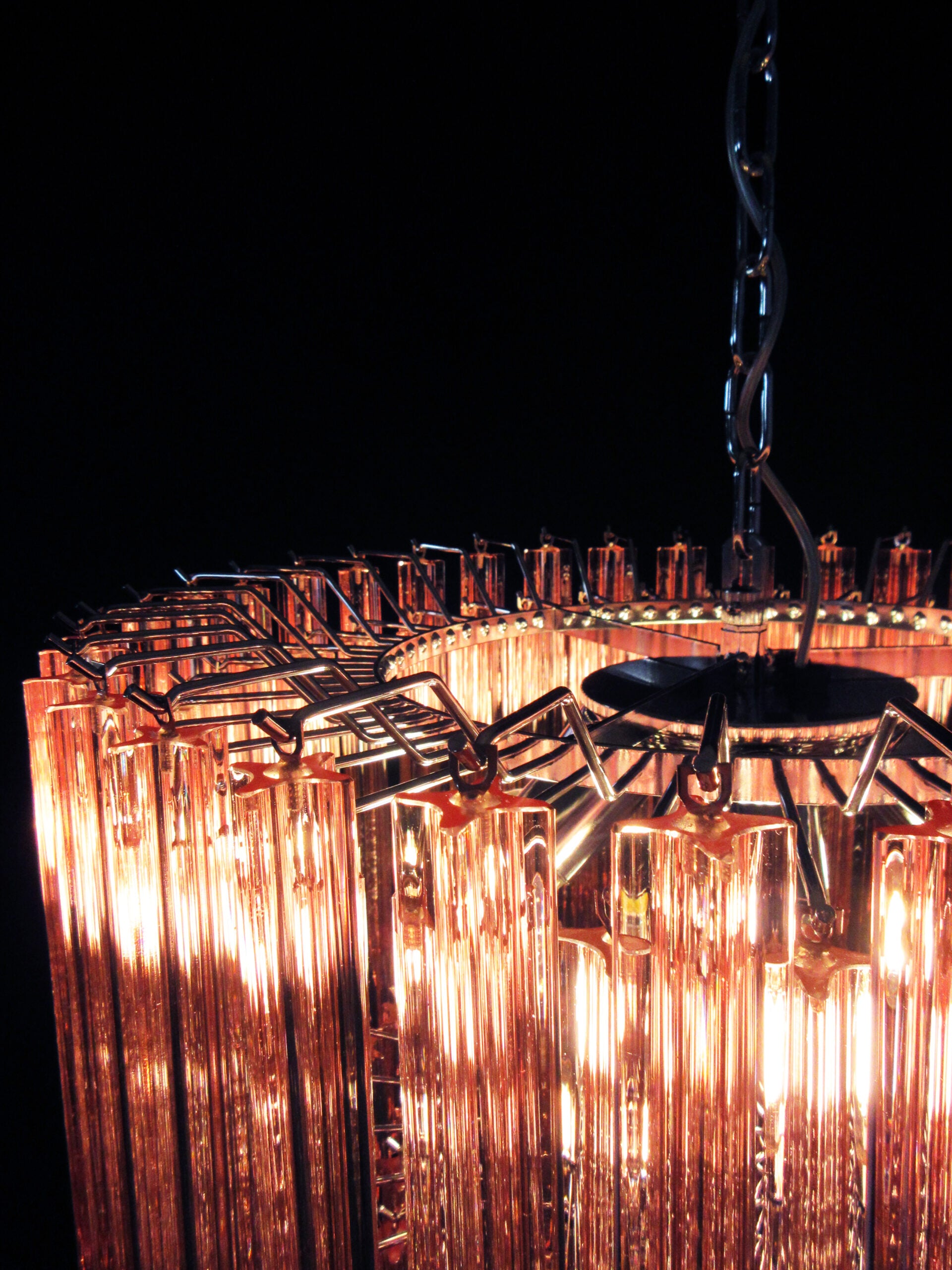 Murano Chandelier – 163 Pink Prism Glass – detail 8 – Murano Classics