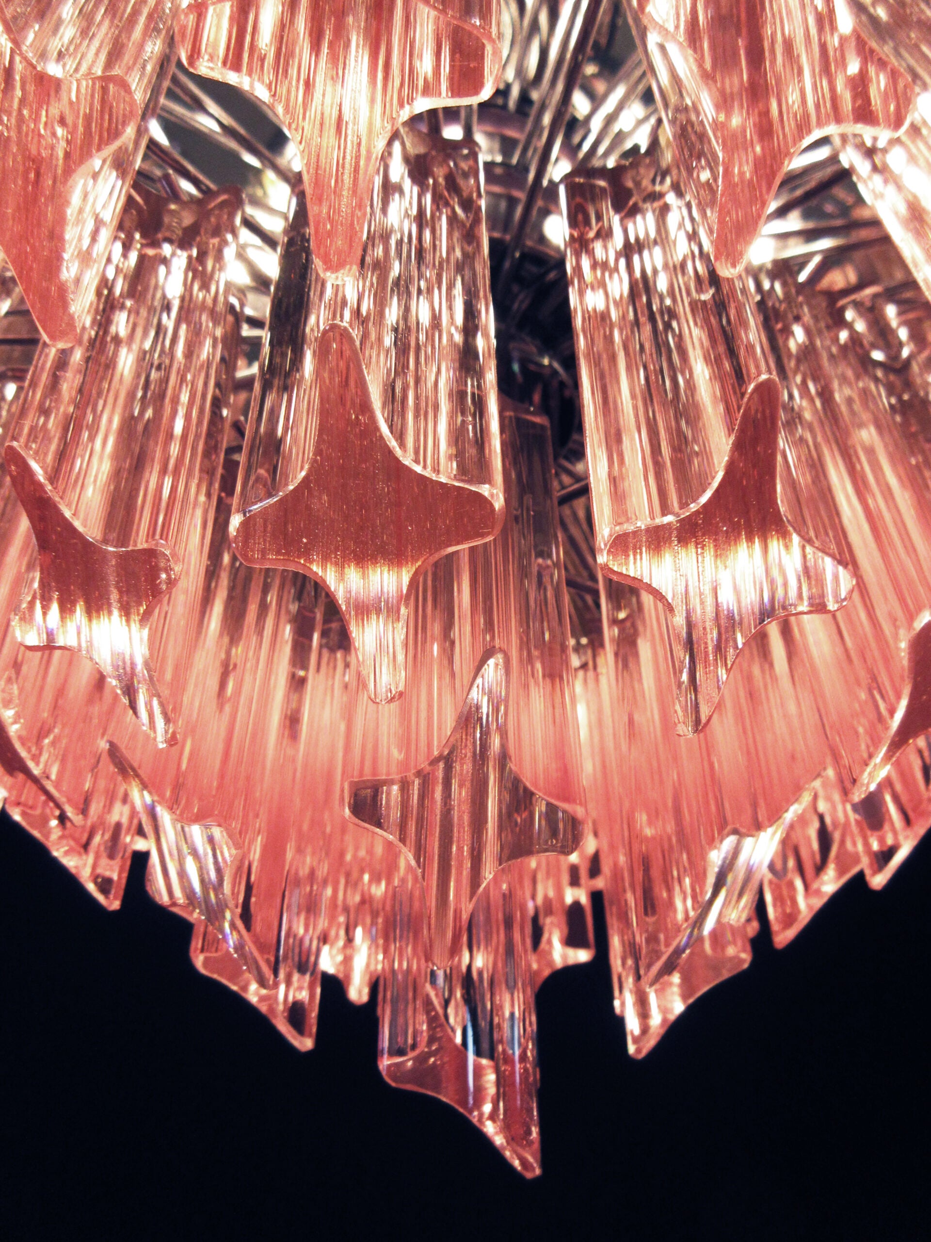 Murano Chandelier – 163 Pink Prism Glass – detail 7 – Murano Classics
