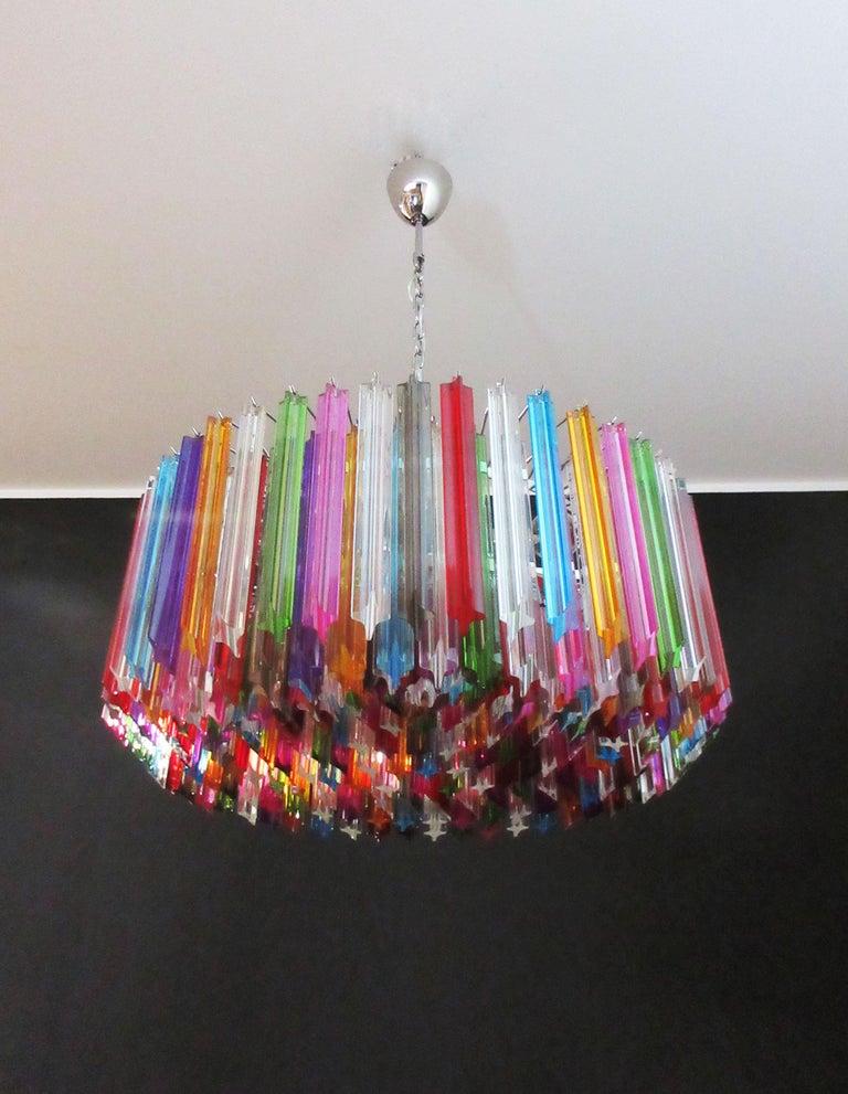 Murano Chandelier – 265 Multicoloured Prism Glass – detail 3 – Murano Classics