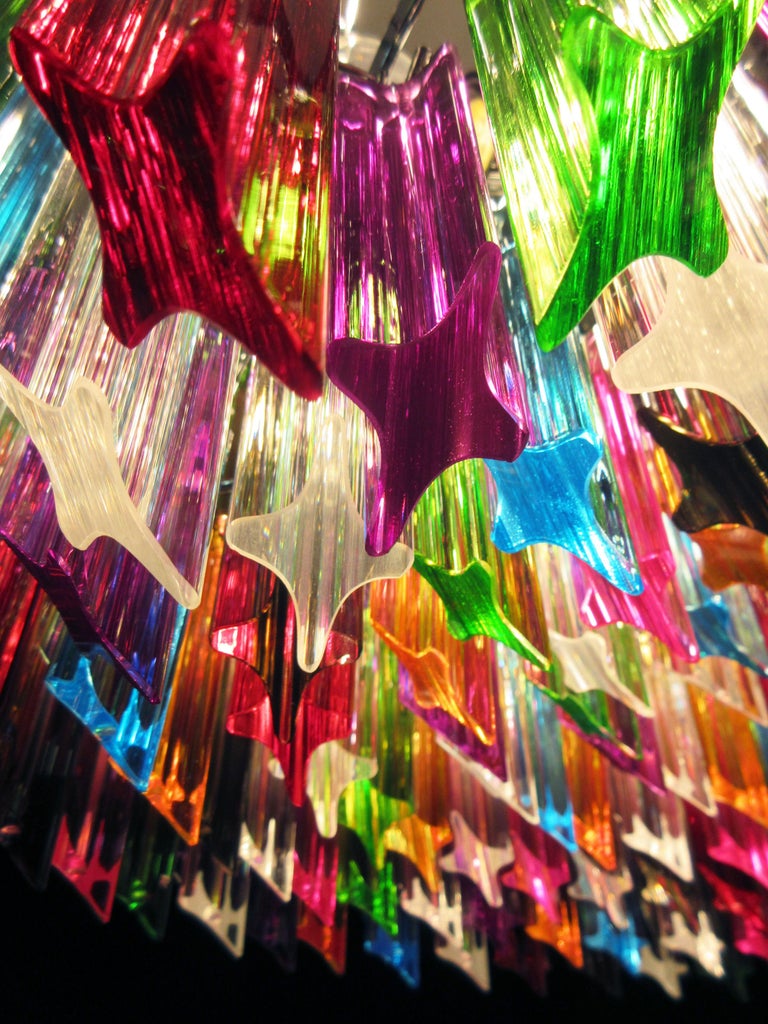 Murano Chandelier – 265 Multicoloured Prism Glass – detail 5 – Murano Classics
