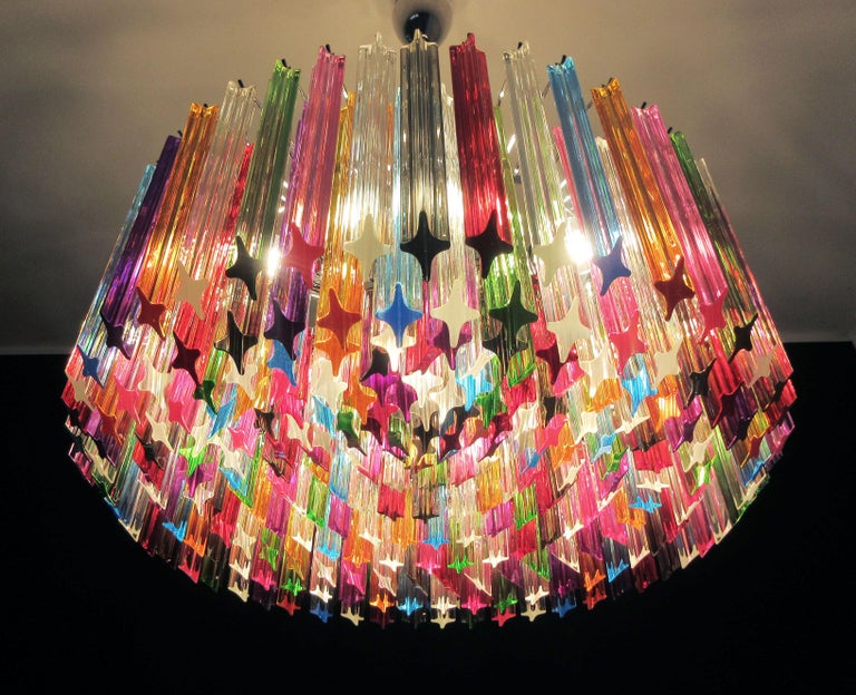 Murano Chandelier – 265 Multicoloured Prism Glass – detail 9 – Murano Classics