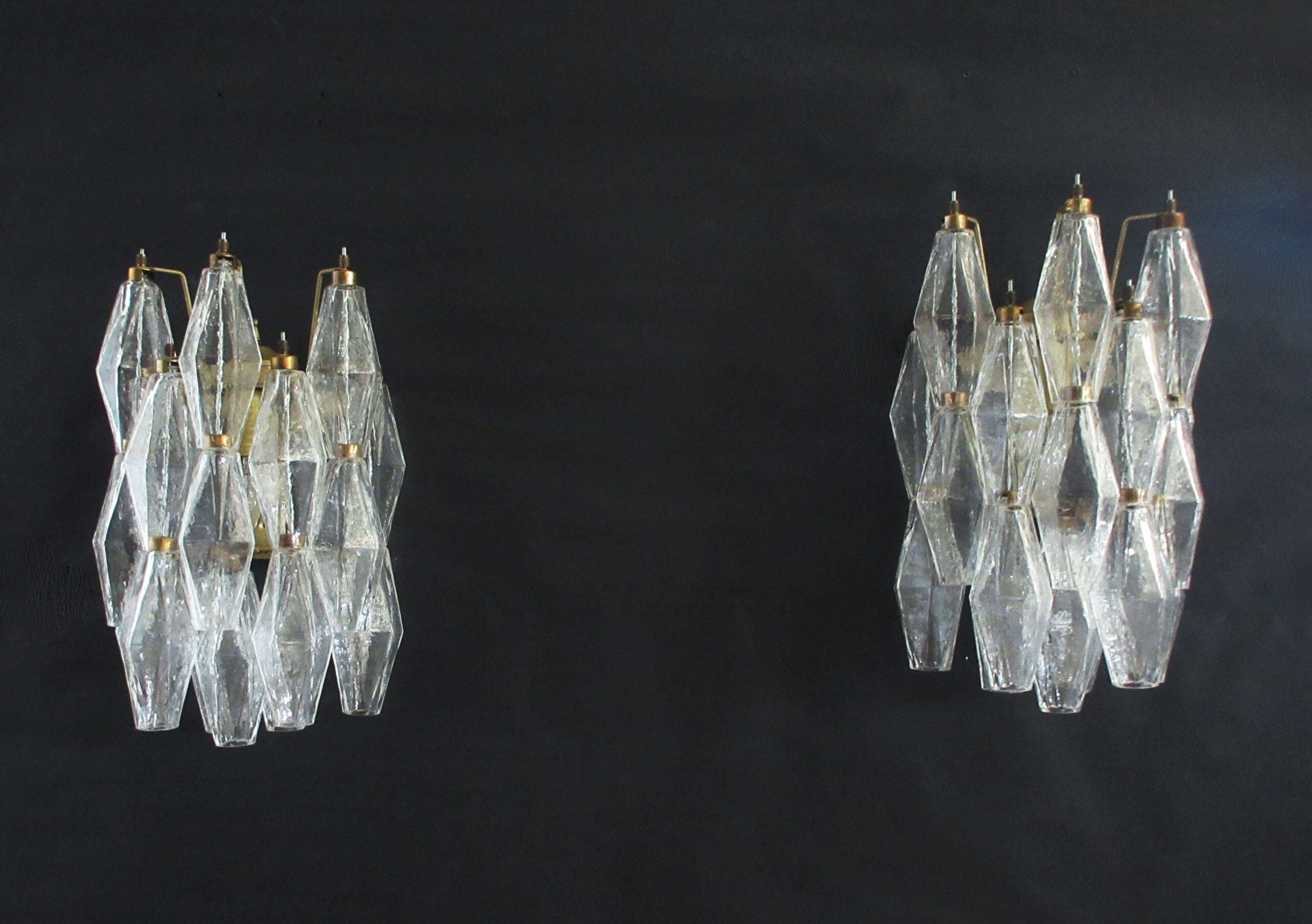 Murano Wandlamp – 16 Helder Poliedriglas – Set van 2 – detail 7 – Murano Classics