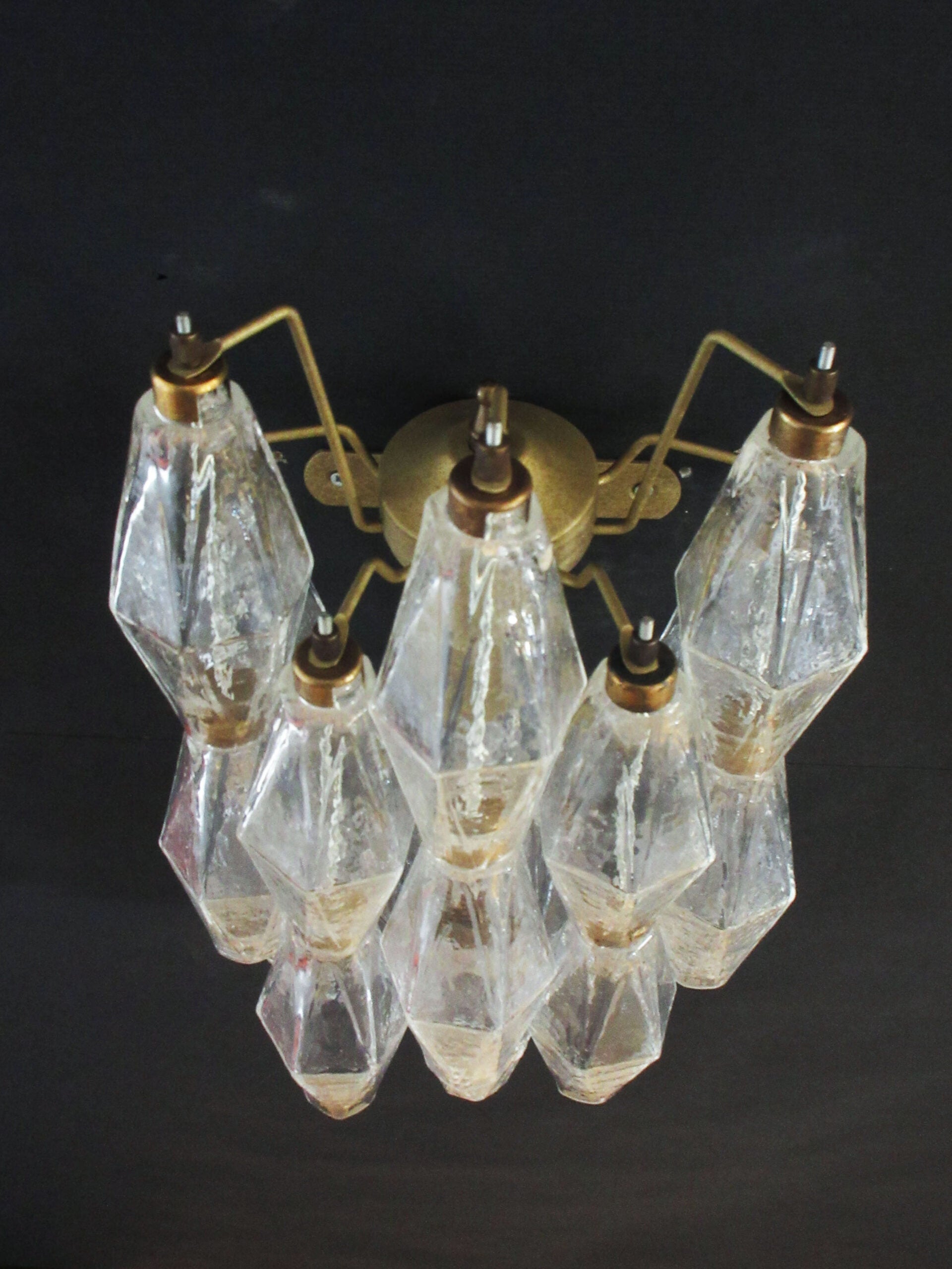 Murano Wandlamp – 16 Helder Poliedriglas – Set van 2 – detail 2 – Murano Classics
