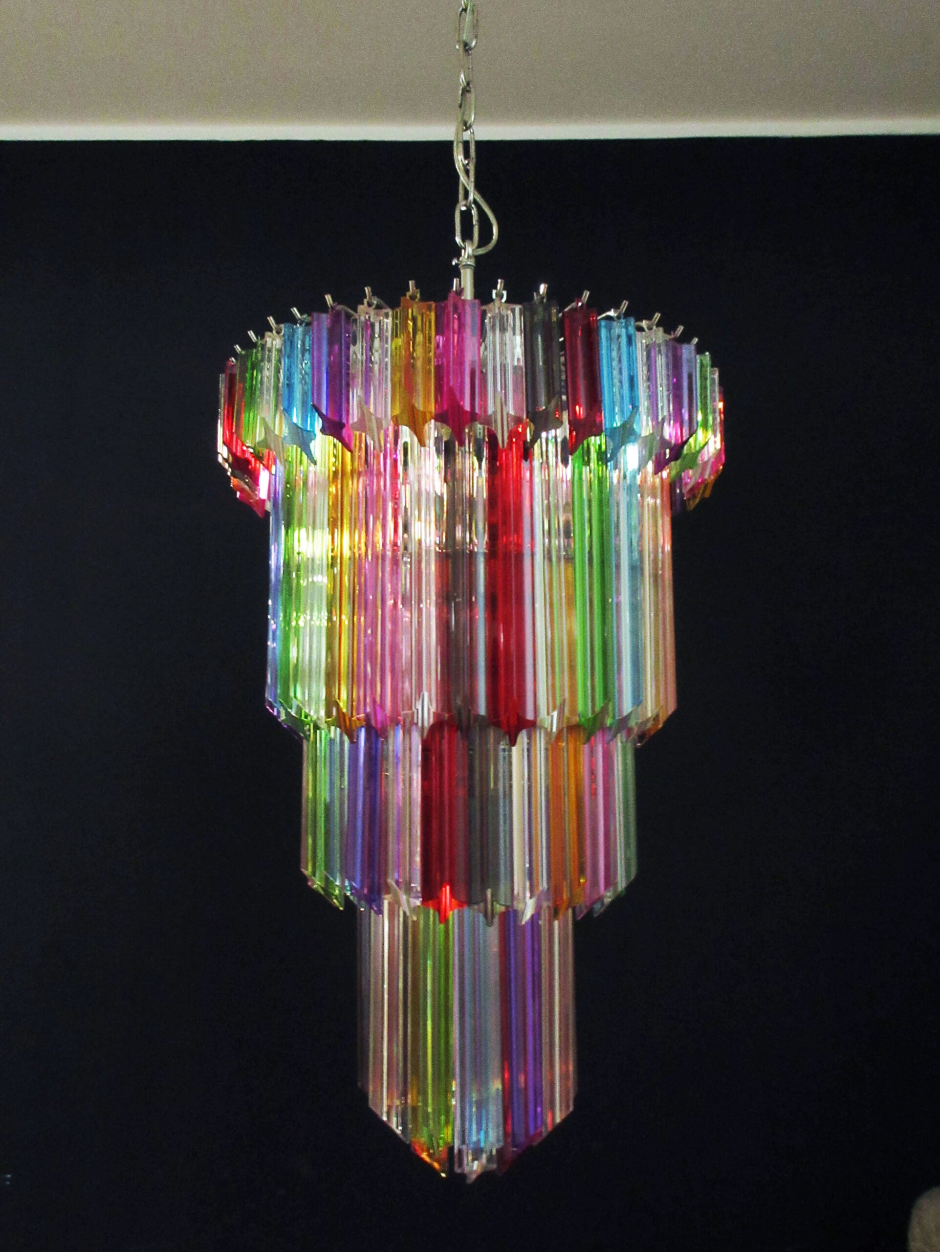 Murano Chandelier – 111 Multicoloured Prism Glass – Murano Classics