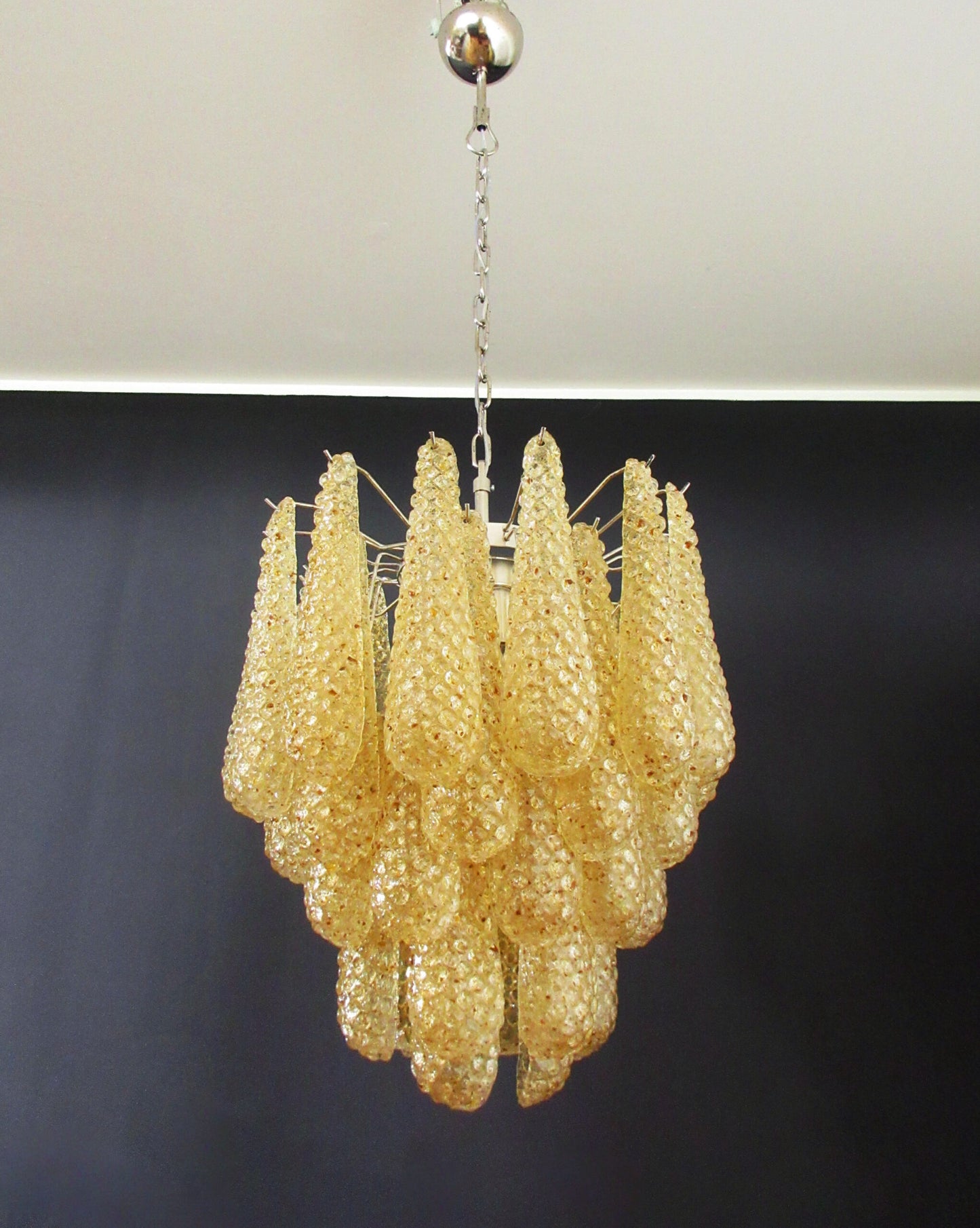 Lampadario Murano | 41 Gocce di Vetro Giallo