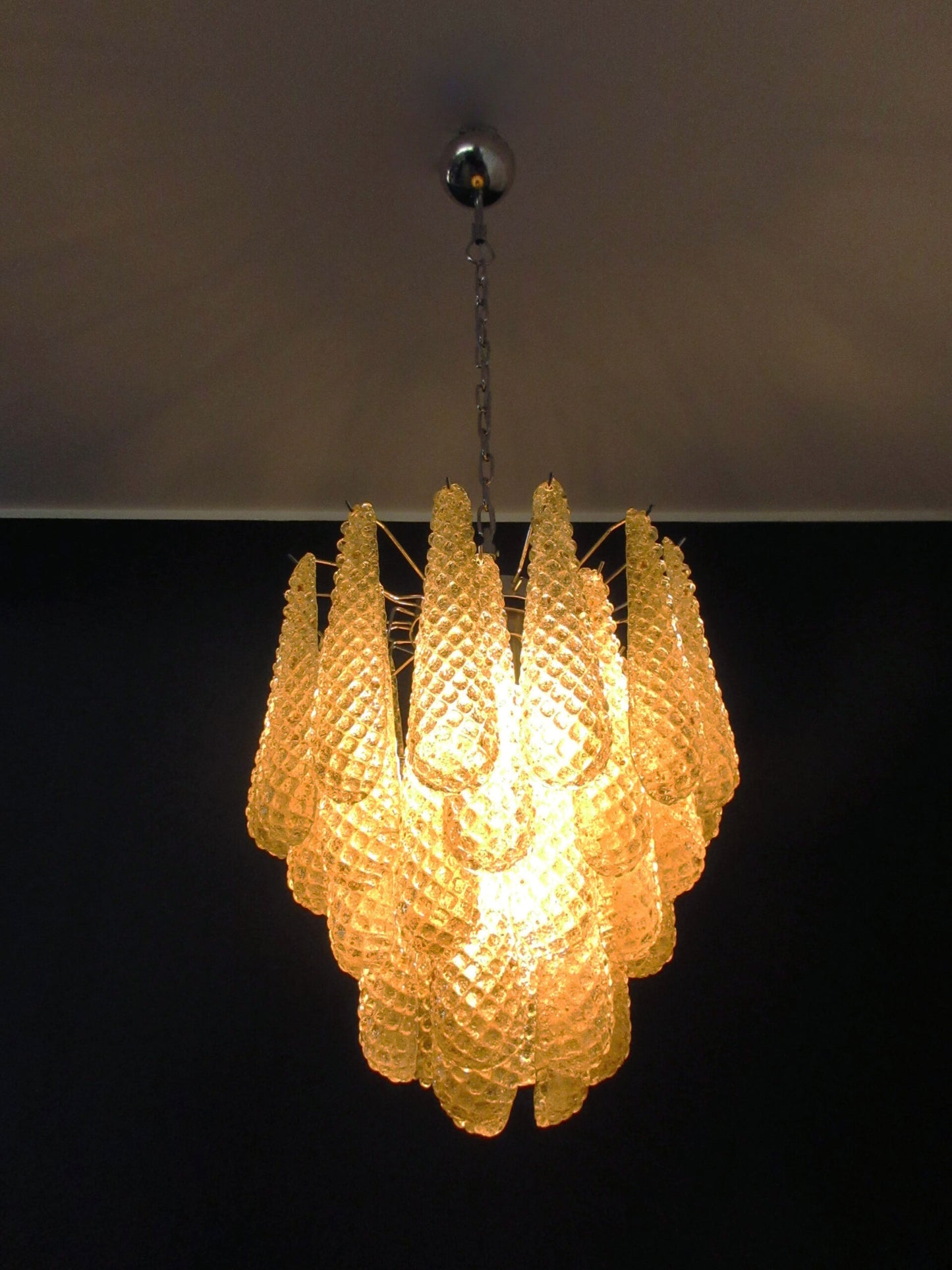 Lampadario Murano | 41 Gocce di Vetro Giallo