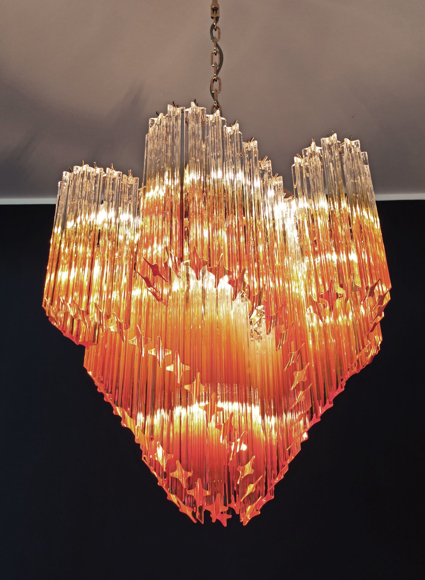 Lampadario Murano | 114 Prisma di Vetro Giallo Graduale
