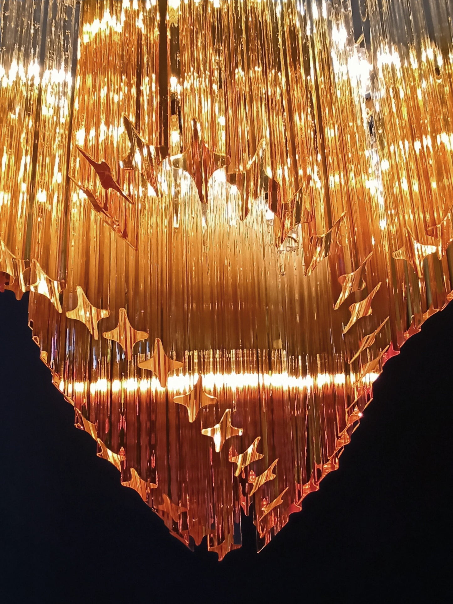 Lampadario Murano | 114 Prisma di Vetro Giallo Graduale