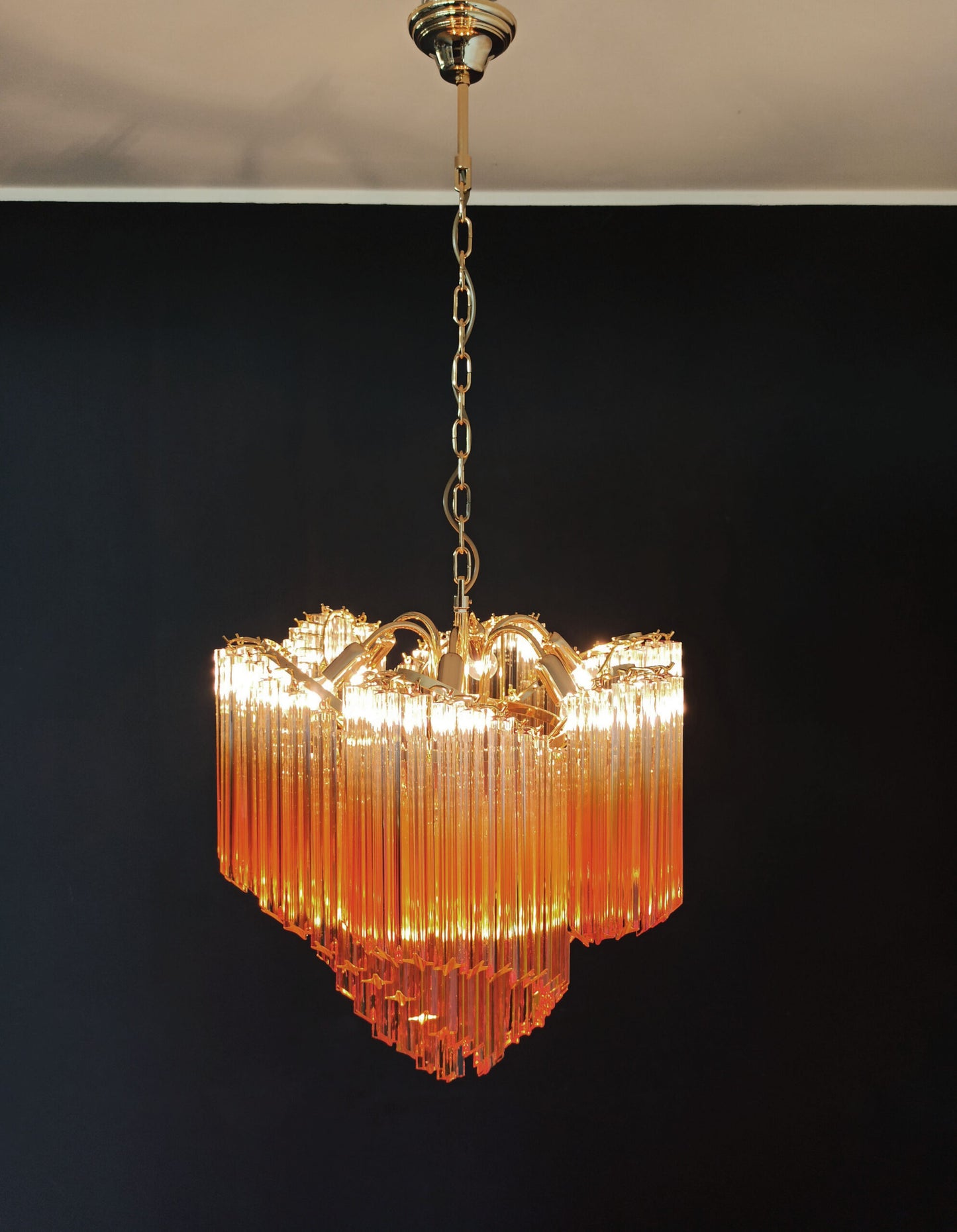 Lampadario Murano | 114 Prisma di Vetro Giallo Graduale