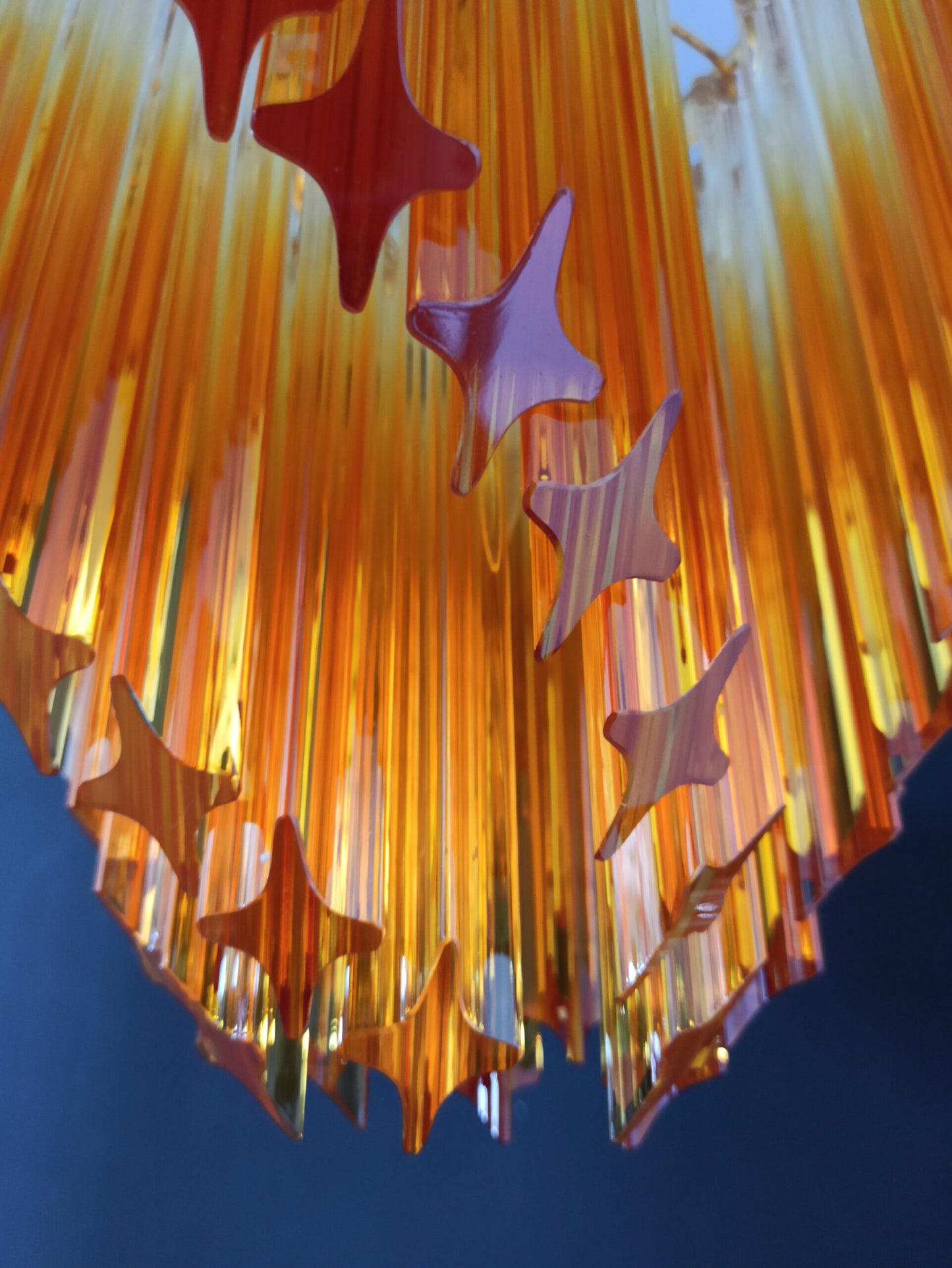 Lampadario Murano | 114 Prisma di Vetro Giallo Graduale