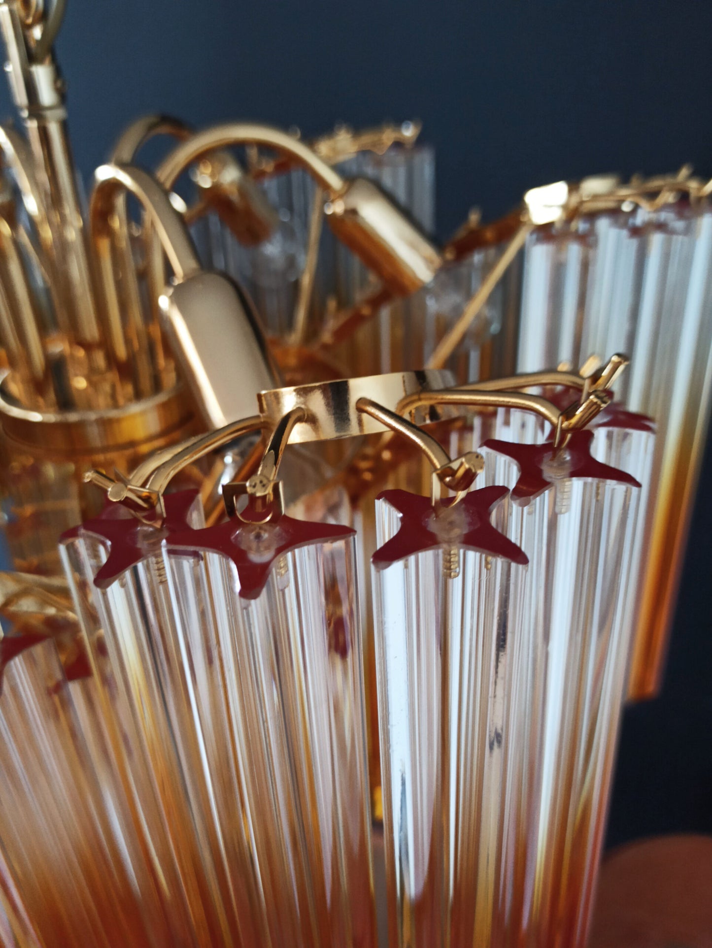 Lampadario Murano | 114 Prisma di Vetro Giallo Graduale