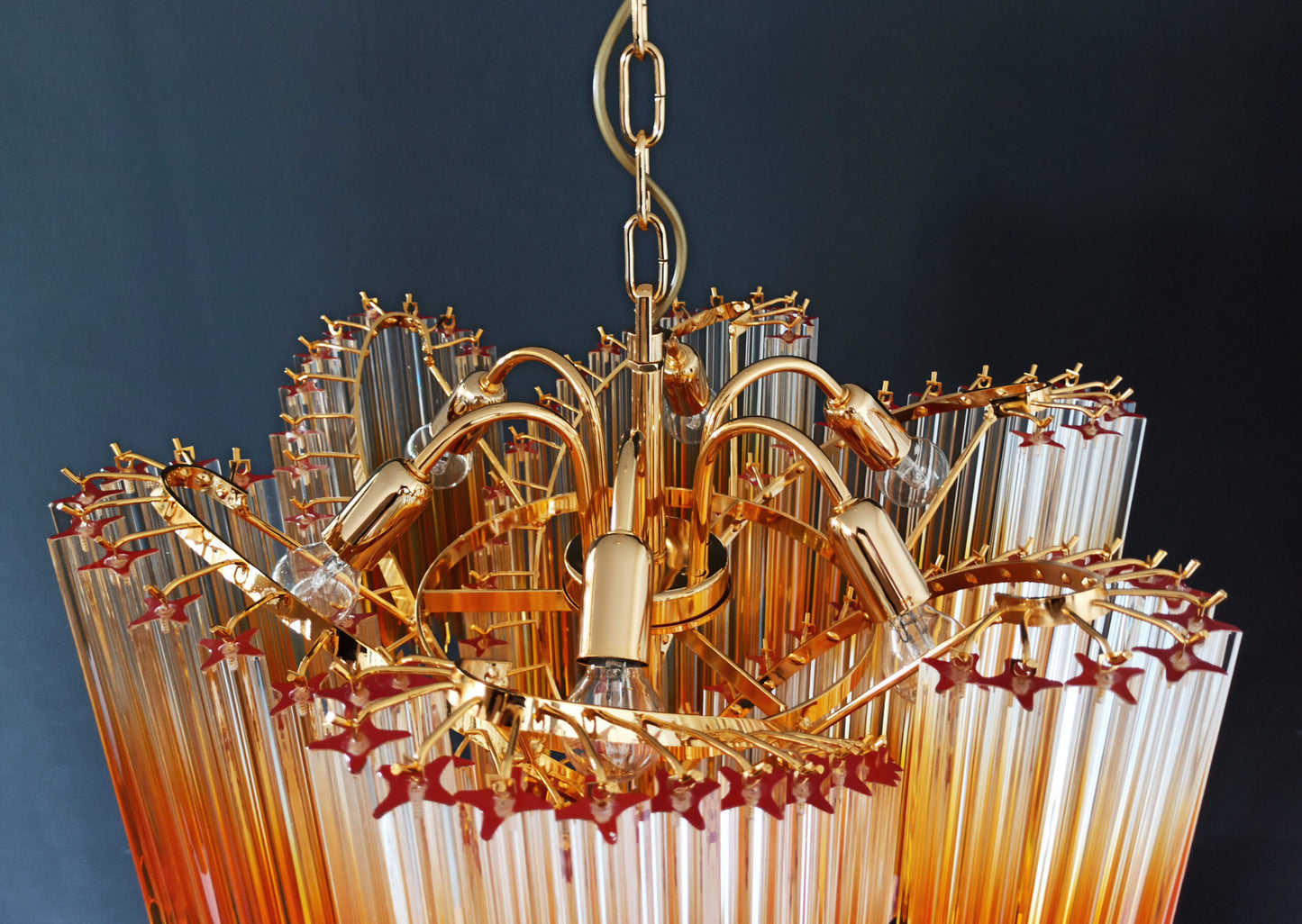 Lampadario Murano | 114 Prisma di Vetro Giallo Graduale