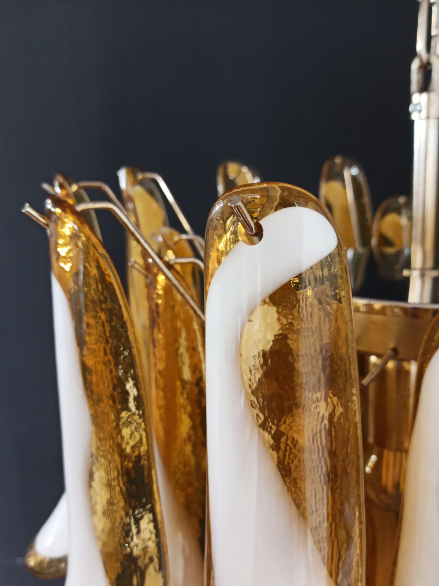 Murano Kroonluchter | 36 Gele Mazzega Petalen Glas