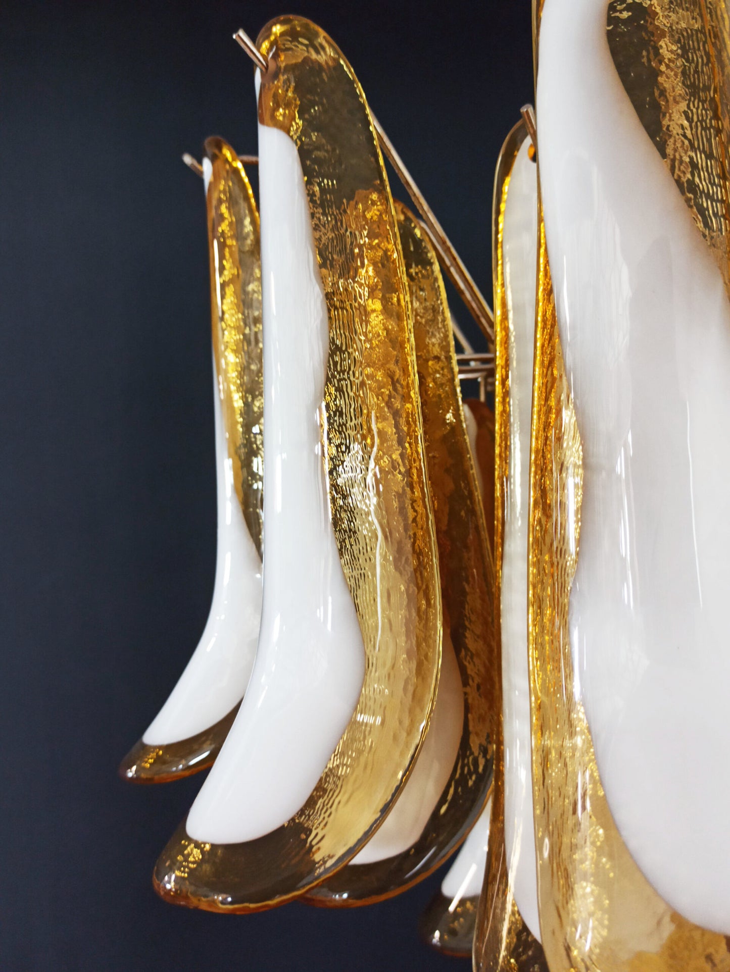 Murano Kroonluchter | 36 Gele Mazzega Petalen Glas