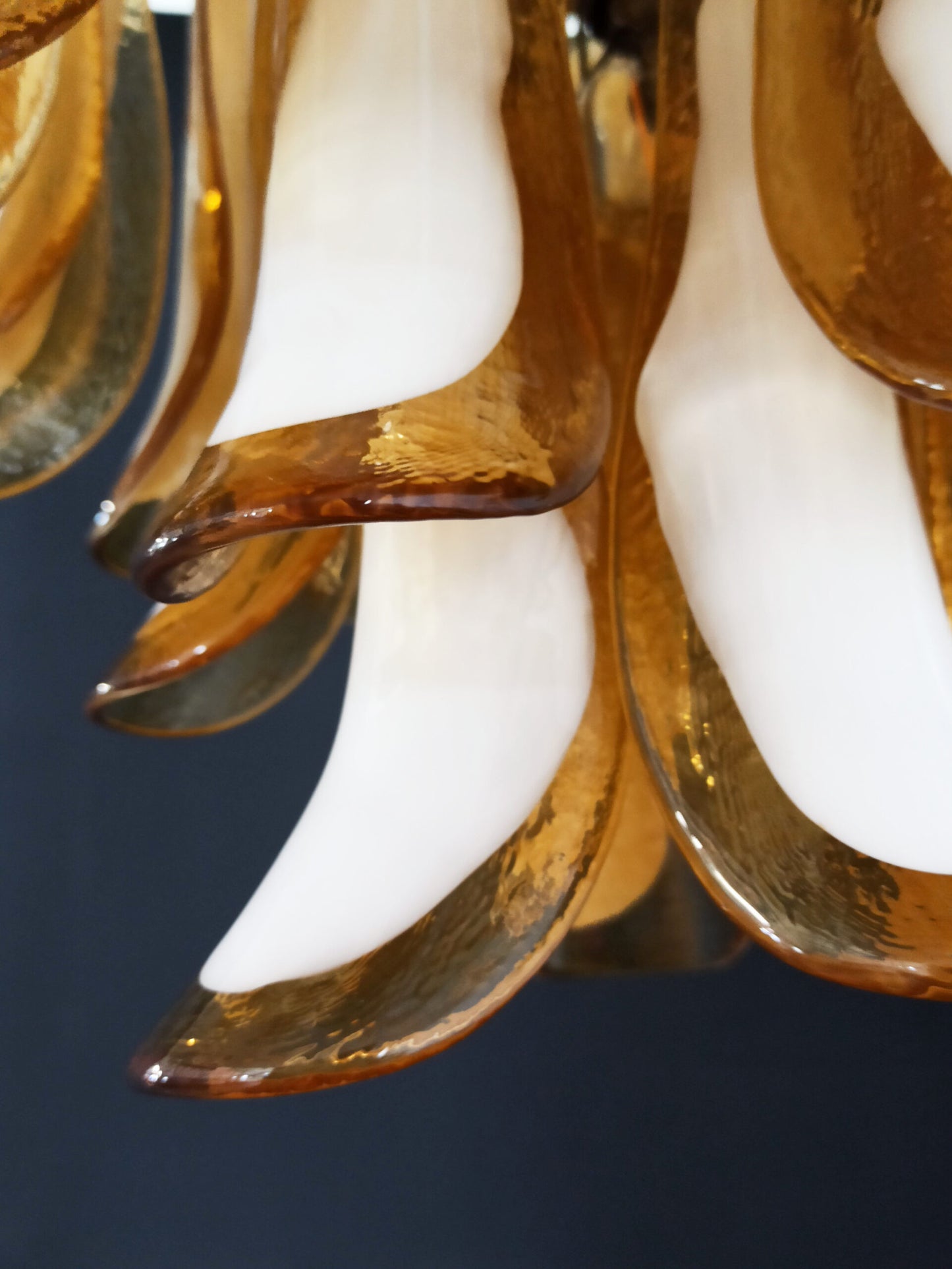 Murano Kroonluchter | 36 Gele Mazzega Petalen Glas