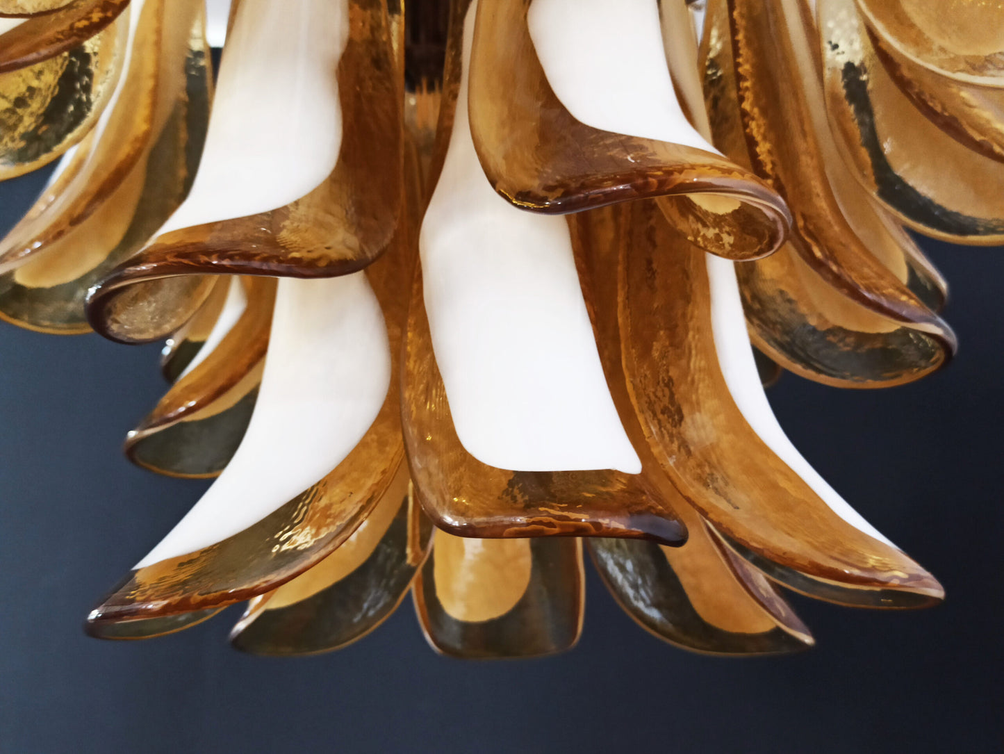 Murano Kroonluchter | 36 Gele Mazzega Petalen Glas