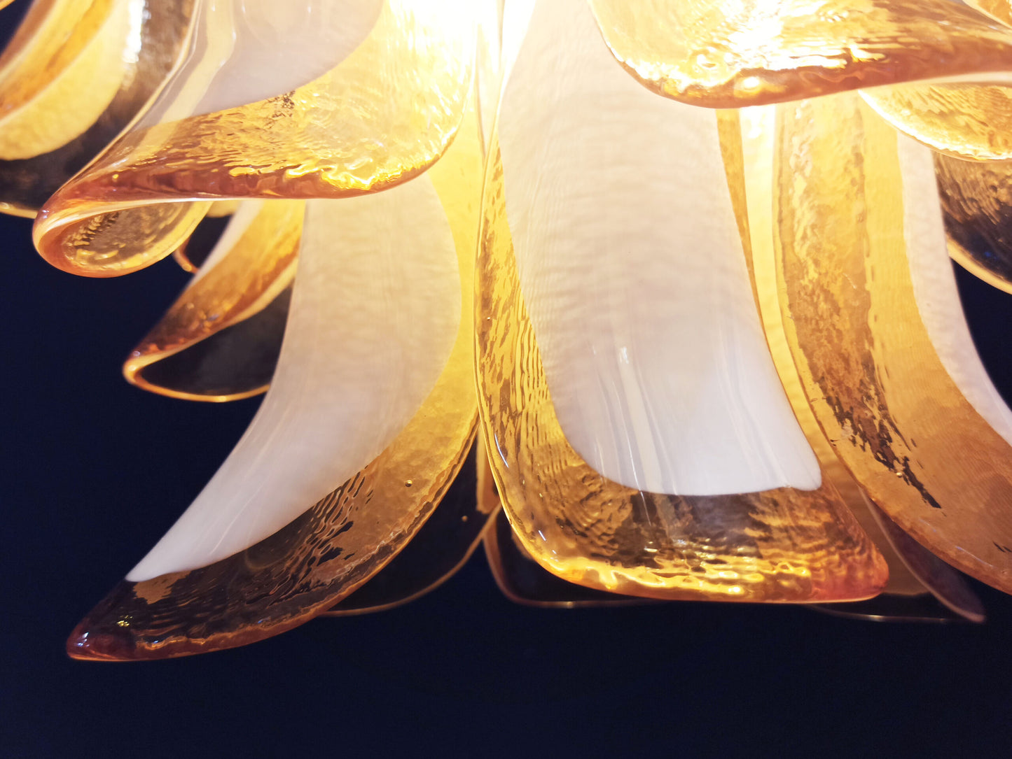 Murano Kroonluchter | 36 Gele Mazzega Petalen Glas