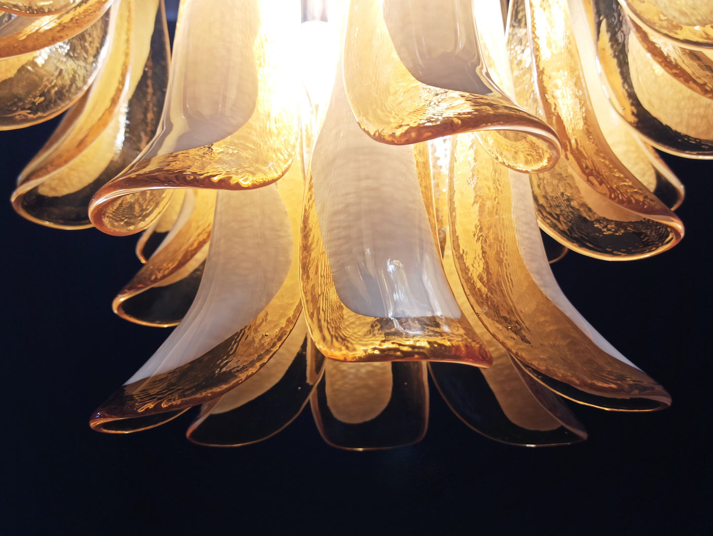 Murano Kroonluchter | 36 Gele Mazzega Petalen Glas