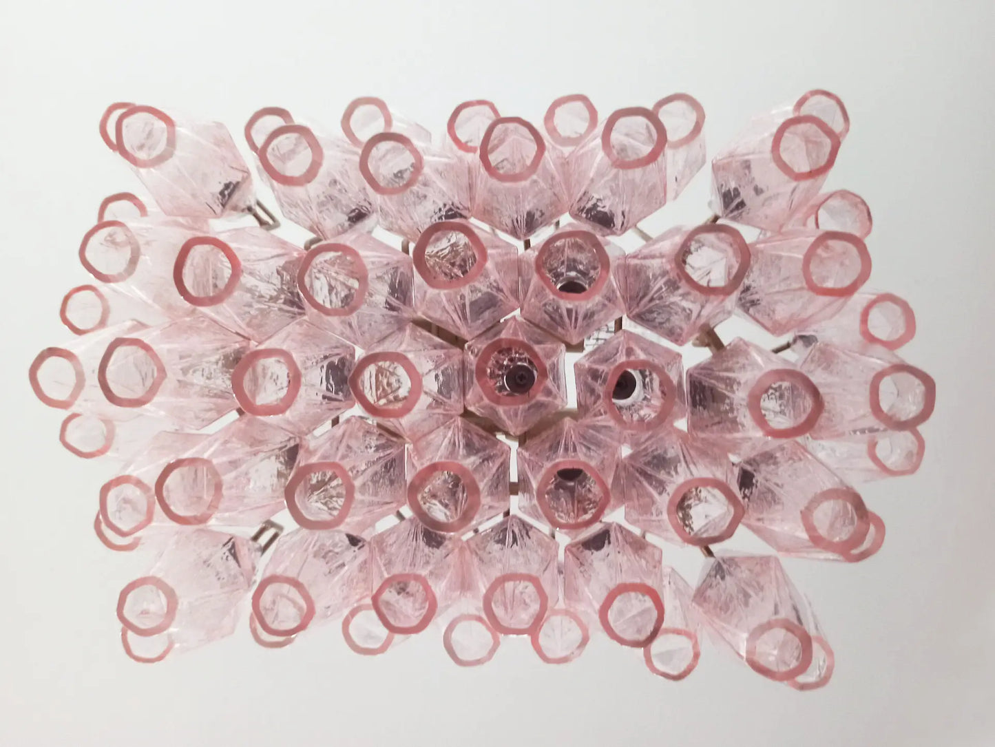 Murano-kroonluchter | 56 Roze Poliedri Glas