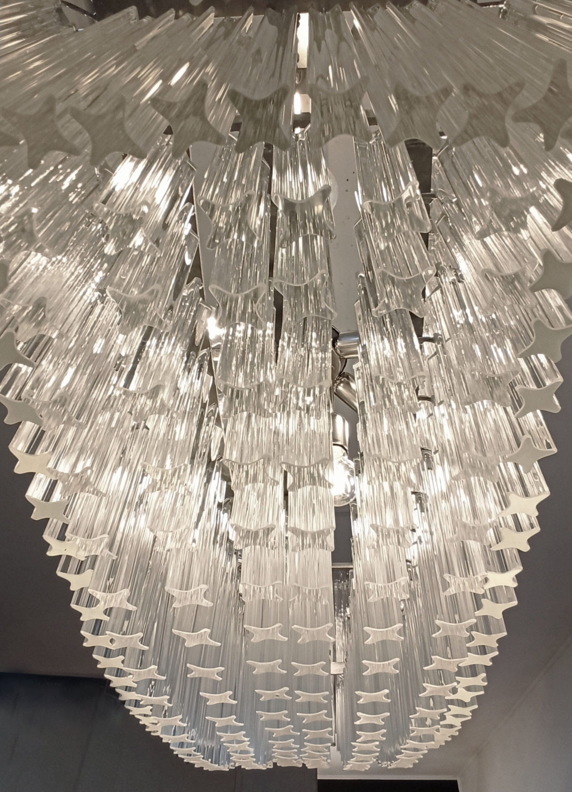 Lustre Murano – 292 Verres à Prismes Transparents – détail 7 – Murano Classics