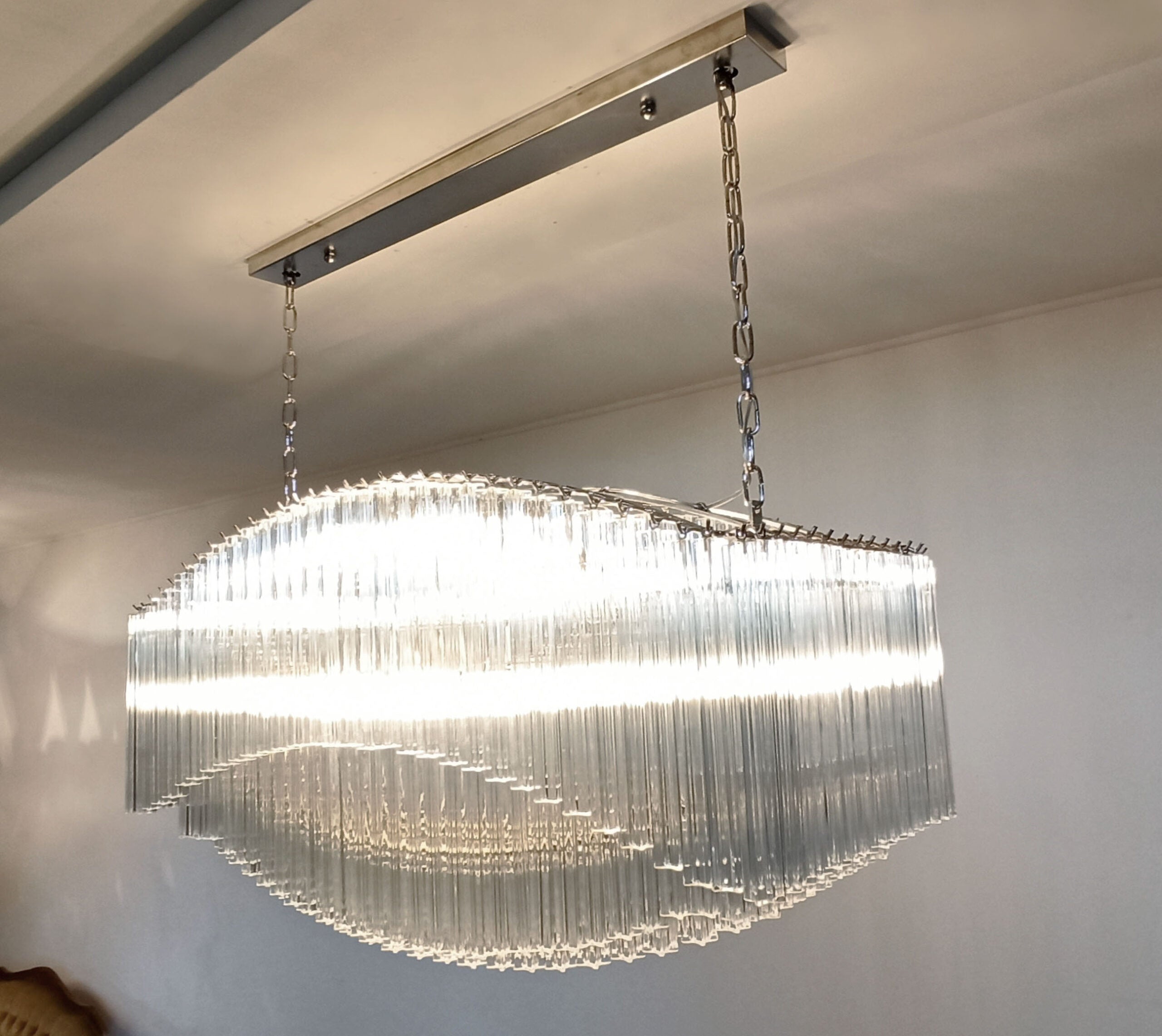 Lustre Murano – 292 Verres à Prismes Transparents – détail 4 – Murano Classics