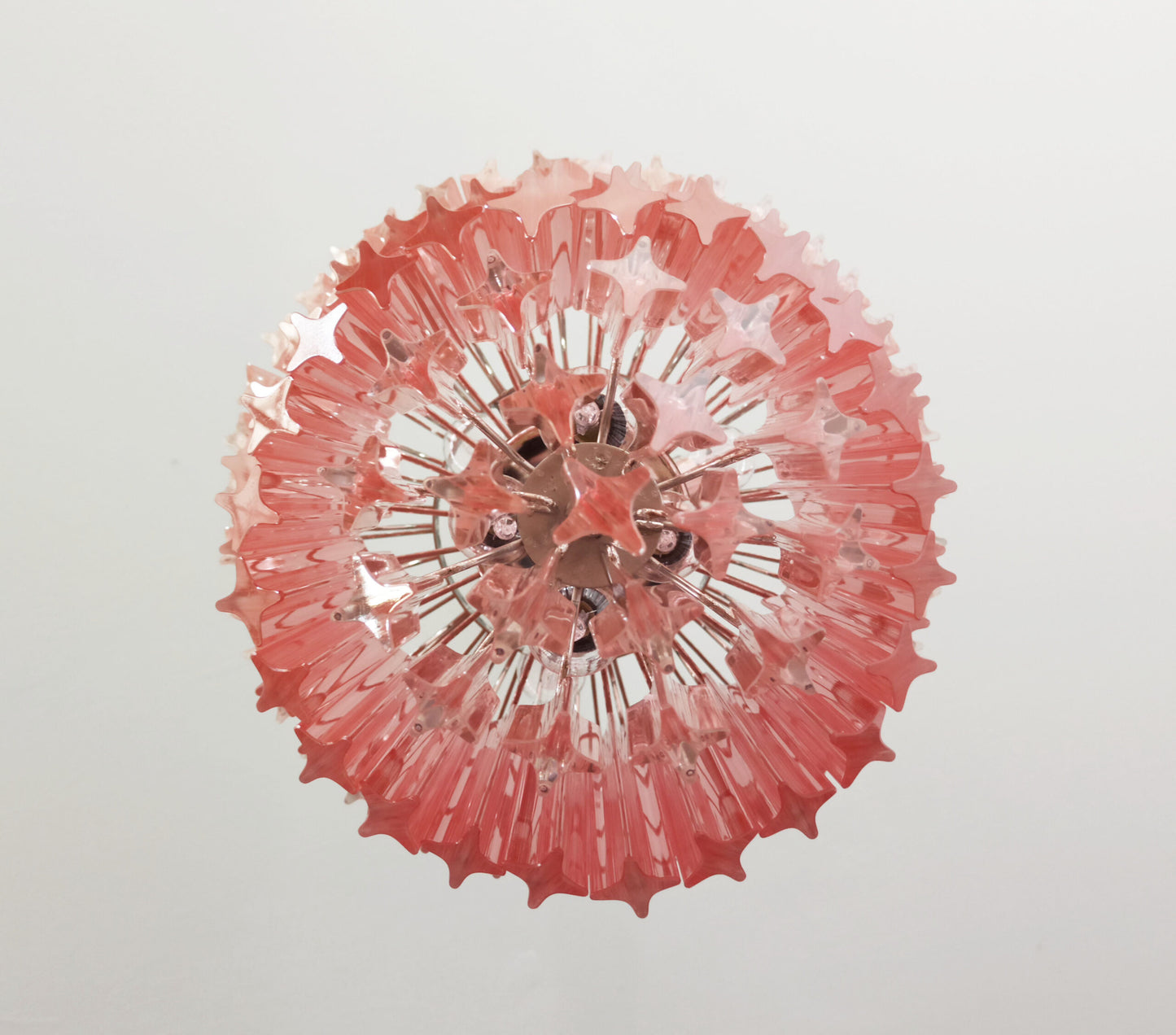 Lampadario Murano | 112 Prisma Rosa In Vetro