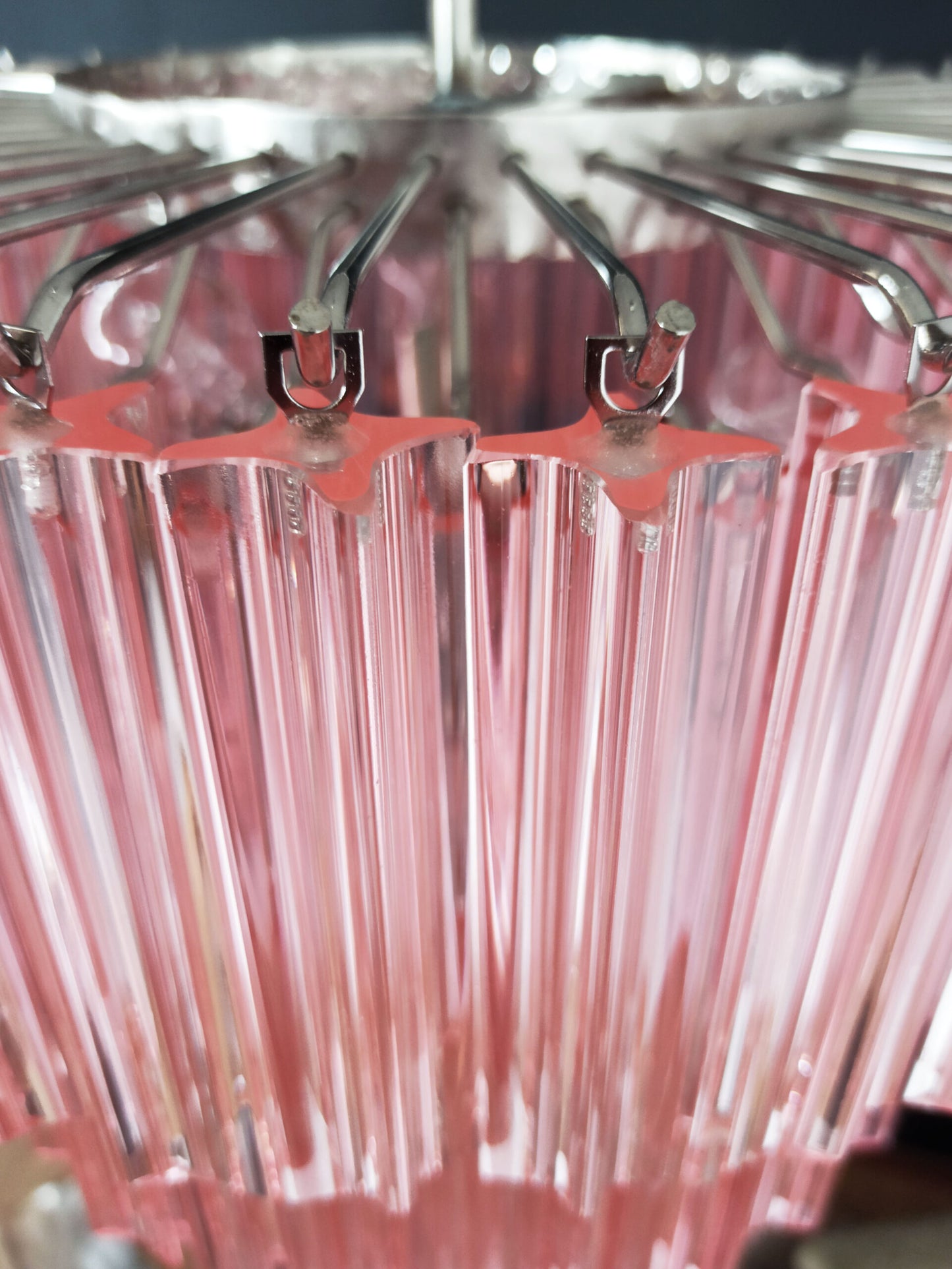 Lampadario Murano | 112 Prisma Rosa In Vetro