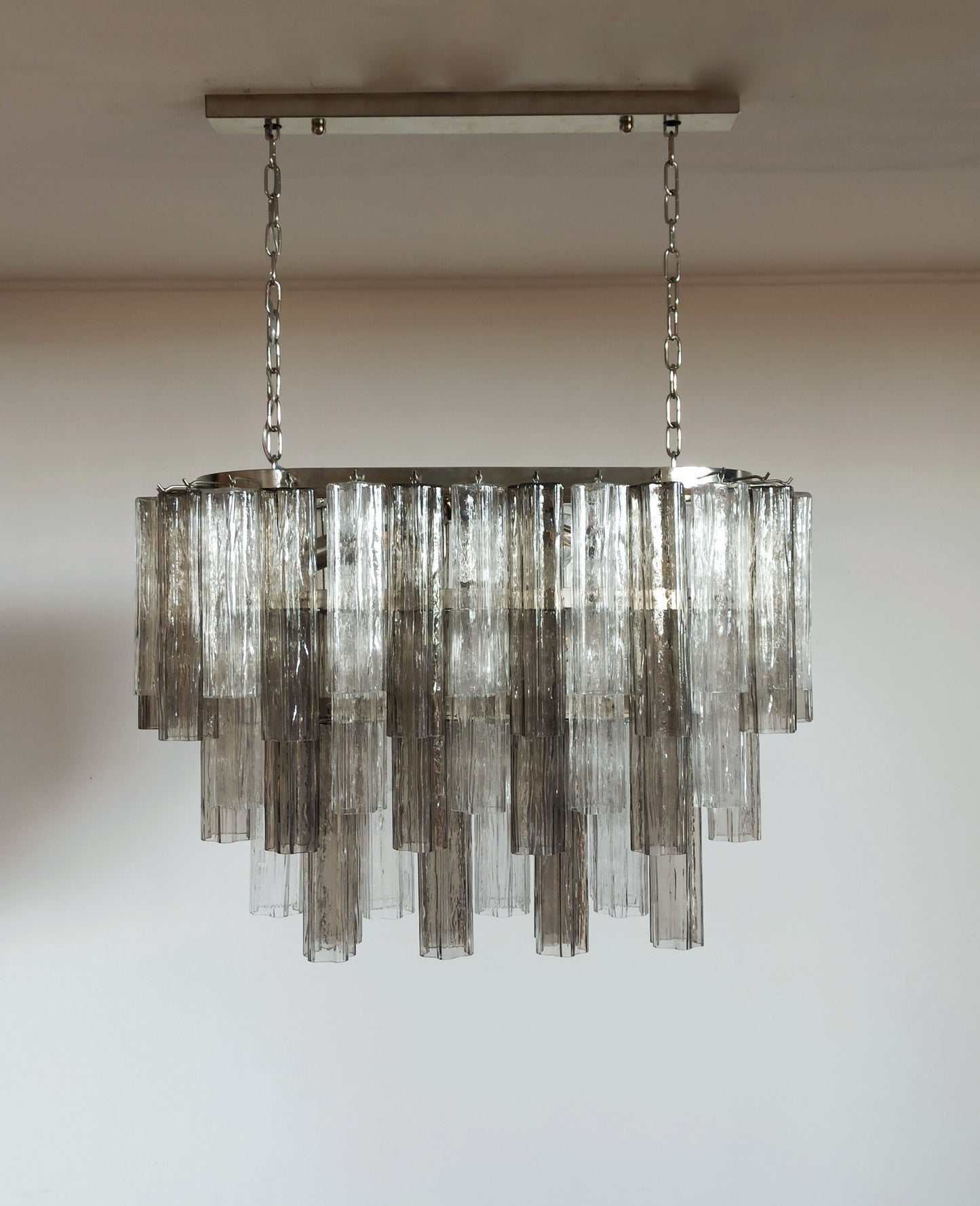 Murano Kroonluchter | 62 Helder en Rookglas Buis