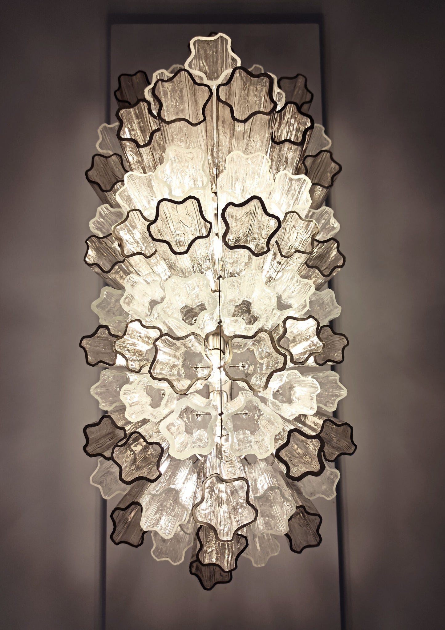 Murano Kroonluchter | 62 Helder en Rookglas Buis
