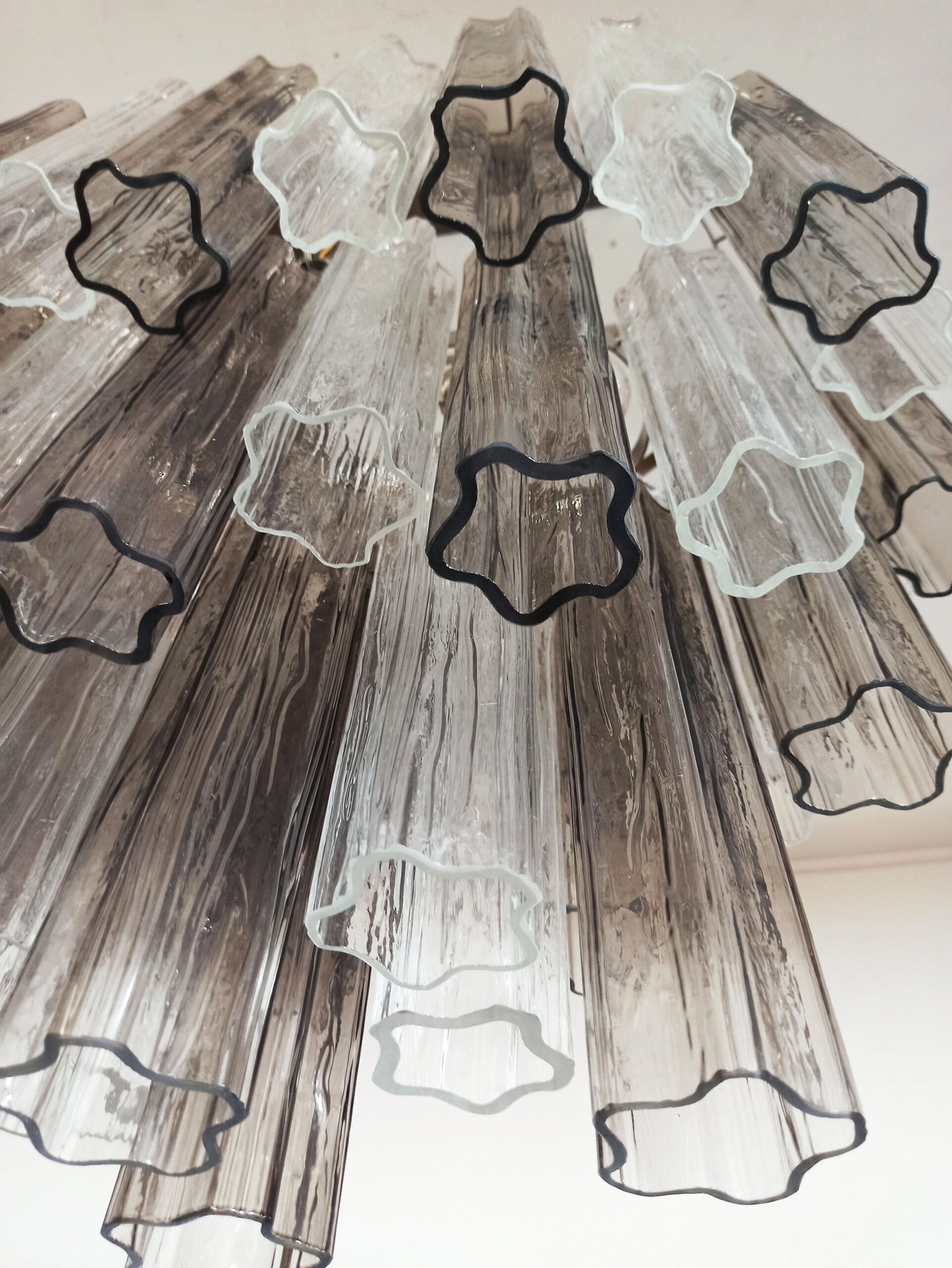Murano Kroonluchter | 62 Helder en Rookglas Buis
