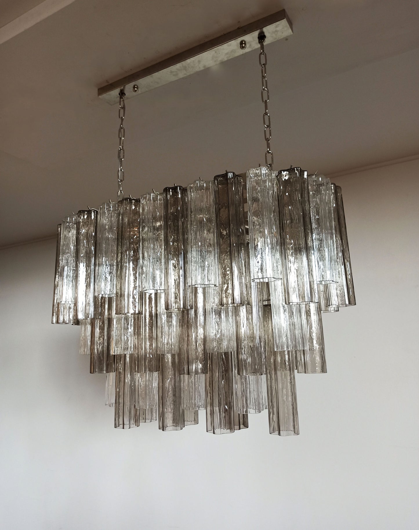 Murano Kroonluchter | 62 Helder en Rookglas Buis