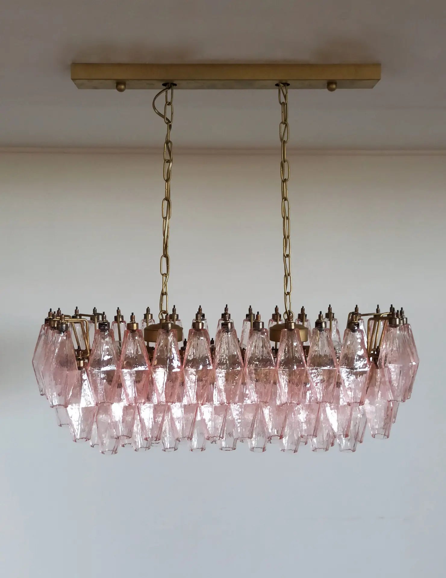 Murano Lysekrone – 84 Rosa Poliedriglass – Murano Classics
