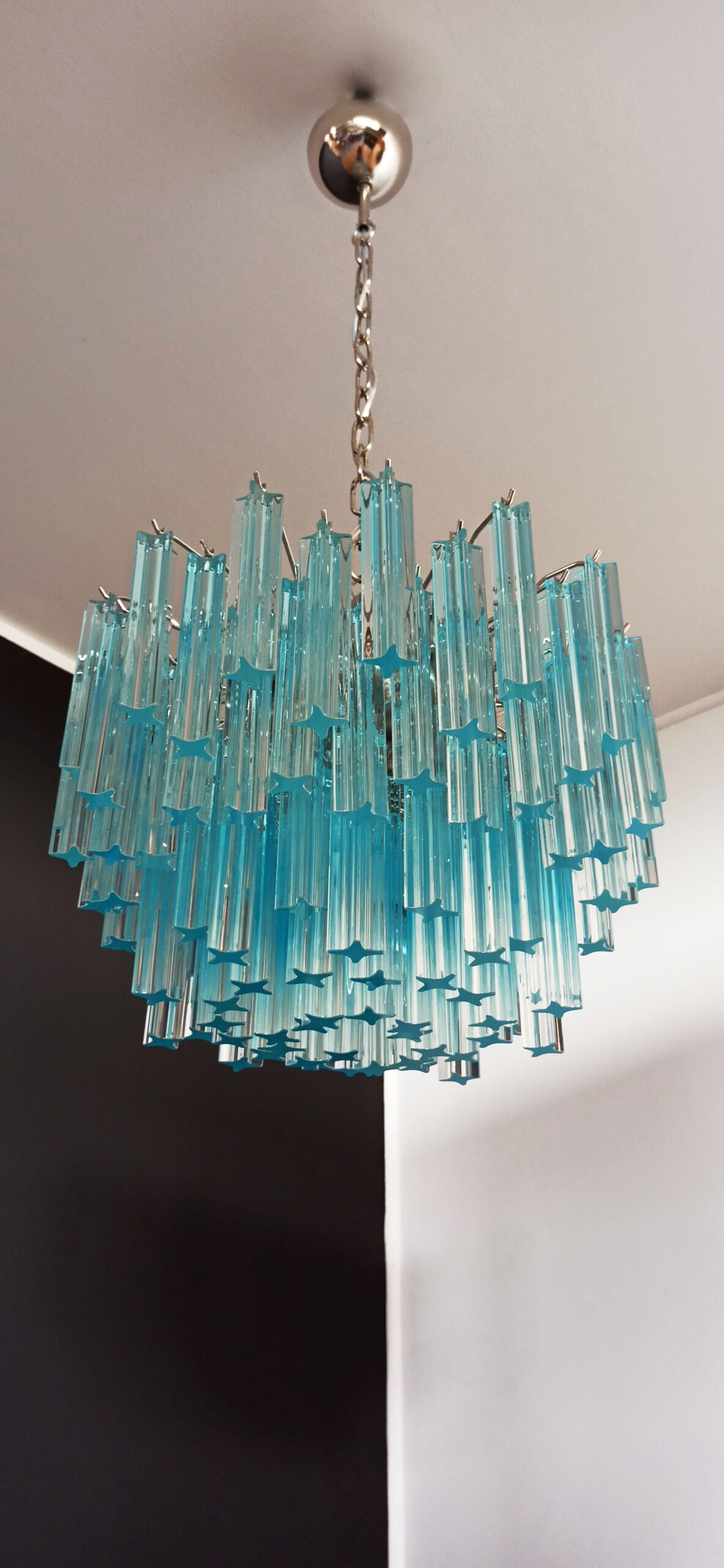 Lustre Murano | 107 Verre Prisme Bleu