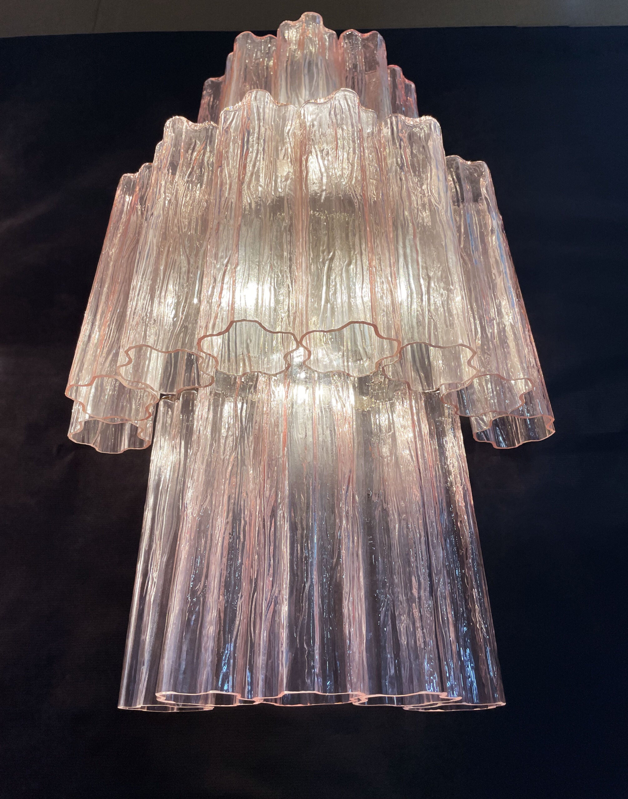 Murano Wall Lamp – 18 Pink Prism Glass – Set of 2 – detail 7 – Murano Classics