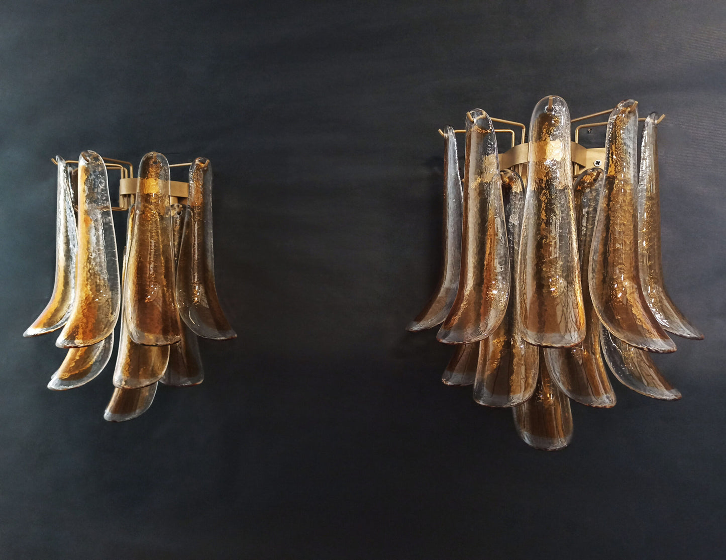 Murano Wall Lamp | 10 Yellow Petal Glass | 1 Pair