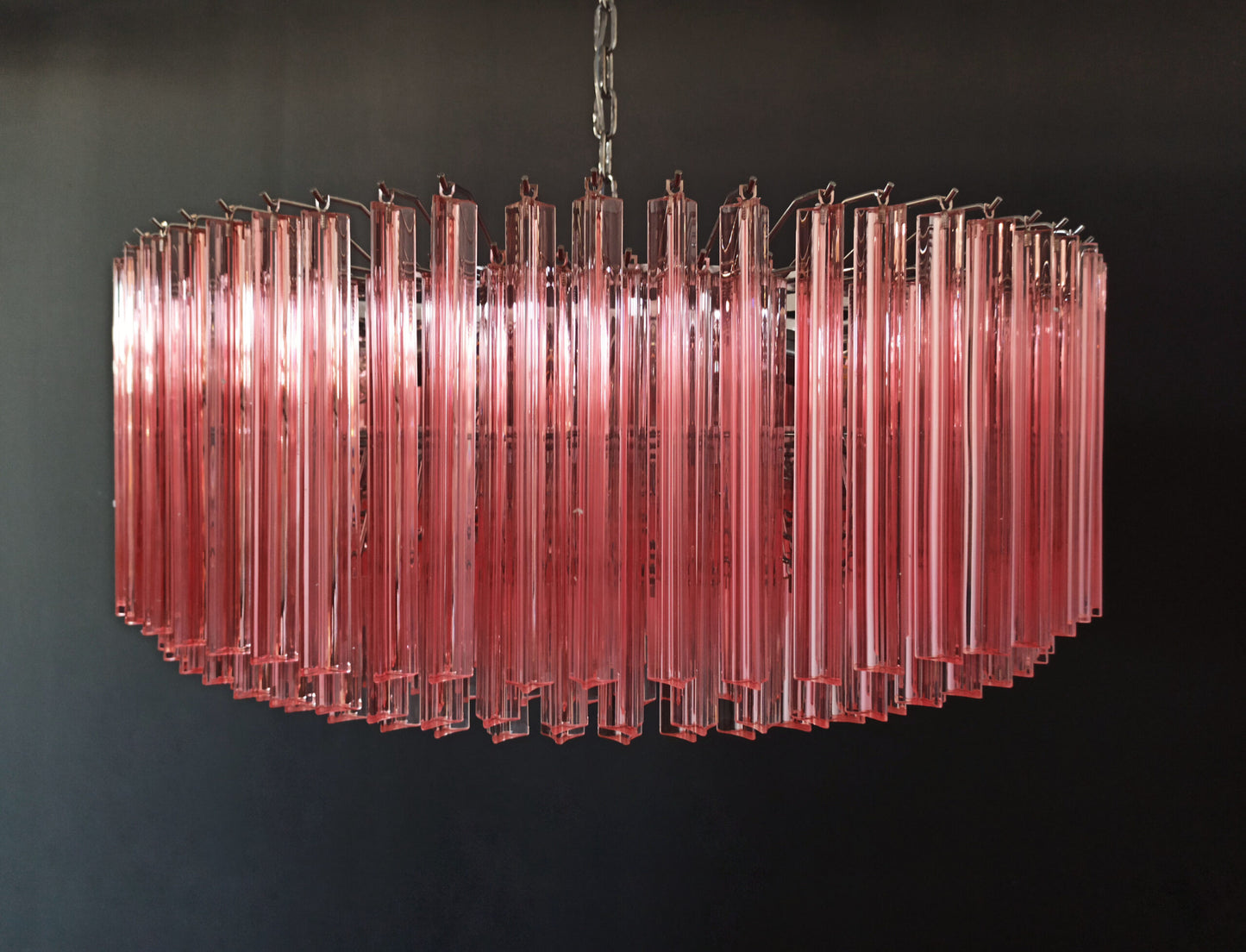 Lampadario Murano | 391 Prisma di Vetro Rosa