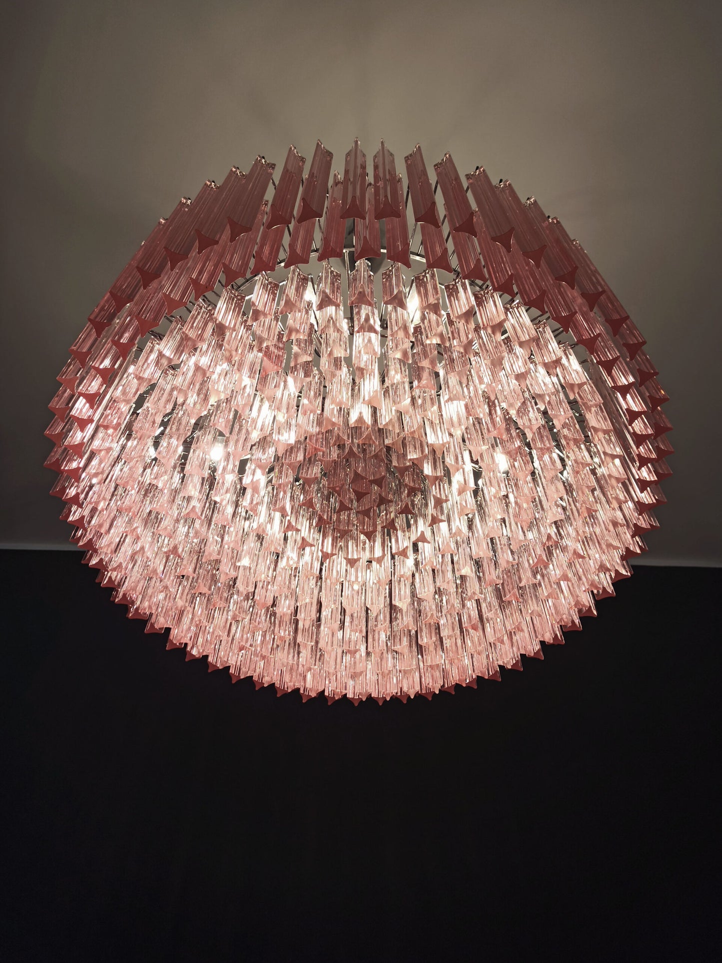 Lampadario Murano | 391 Prisma di Vetro Rosa