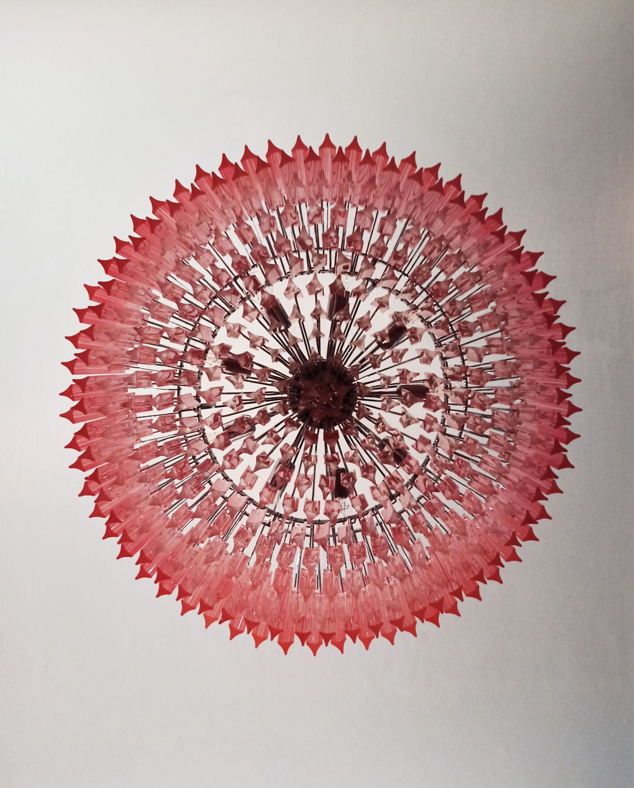 Murano Chandelier – 391 Pink Prism Glass – detail 1 – Murano Classics