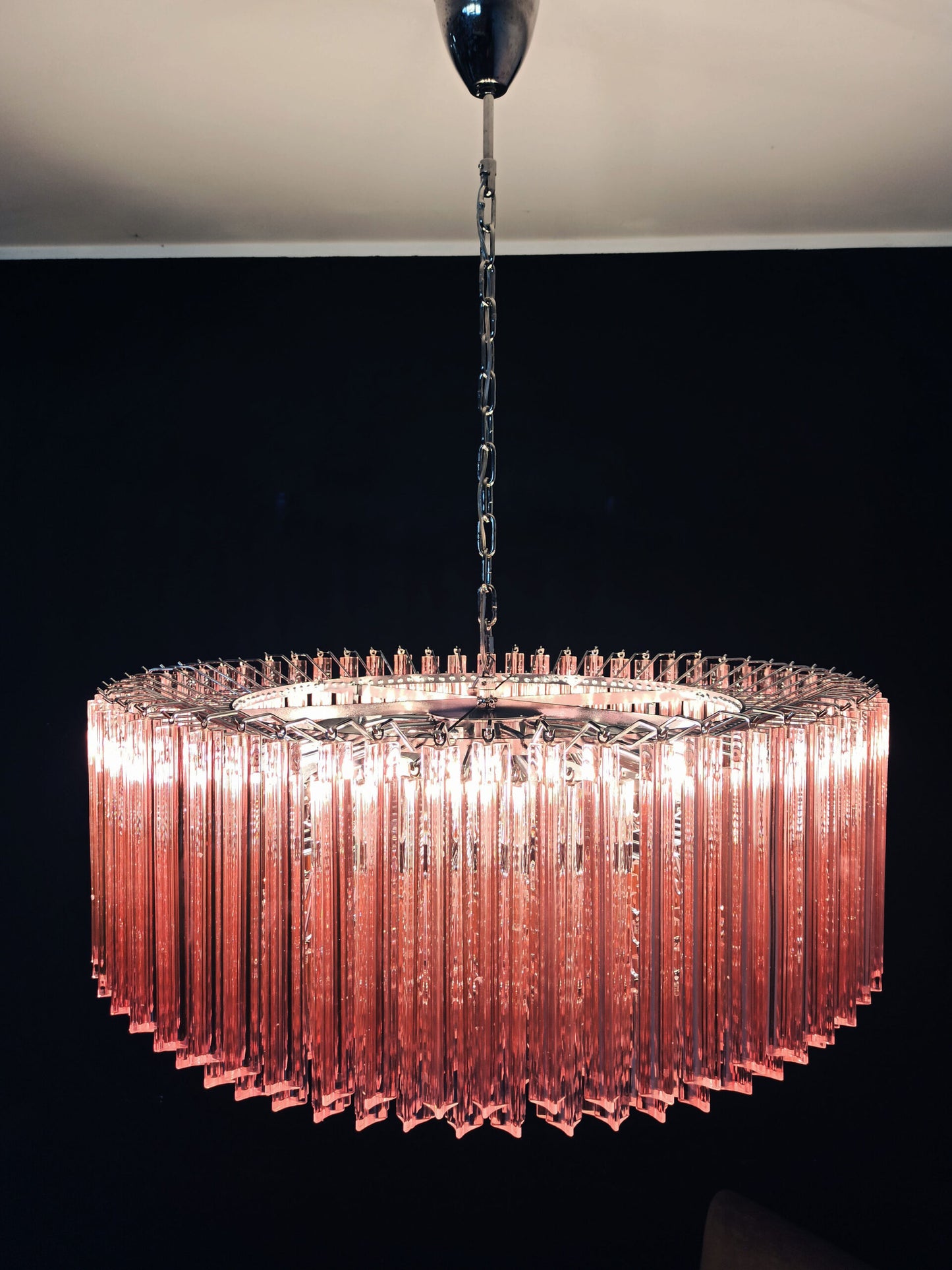 Lampadario Murano | 391 Prisma di Vetro Rosa
