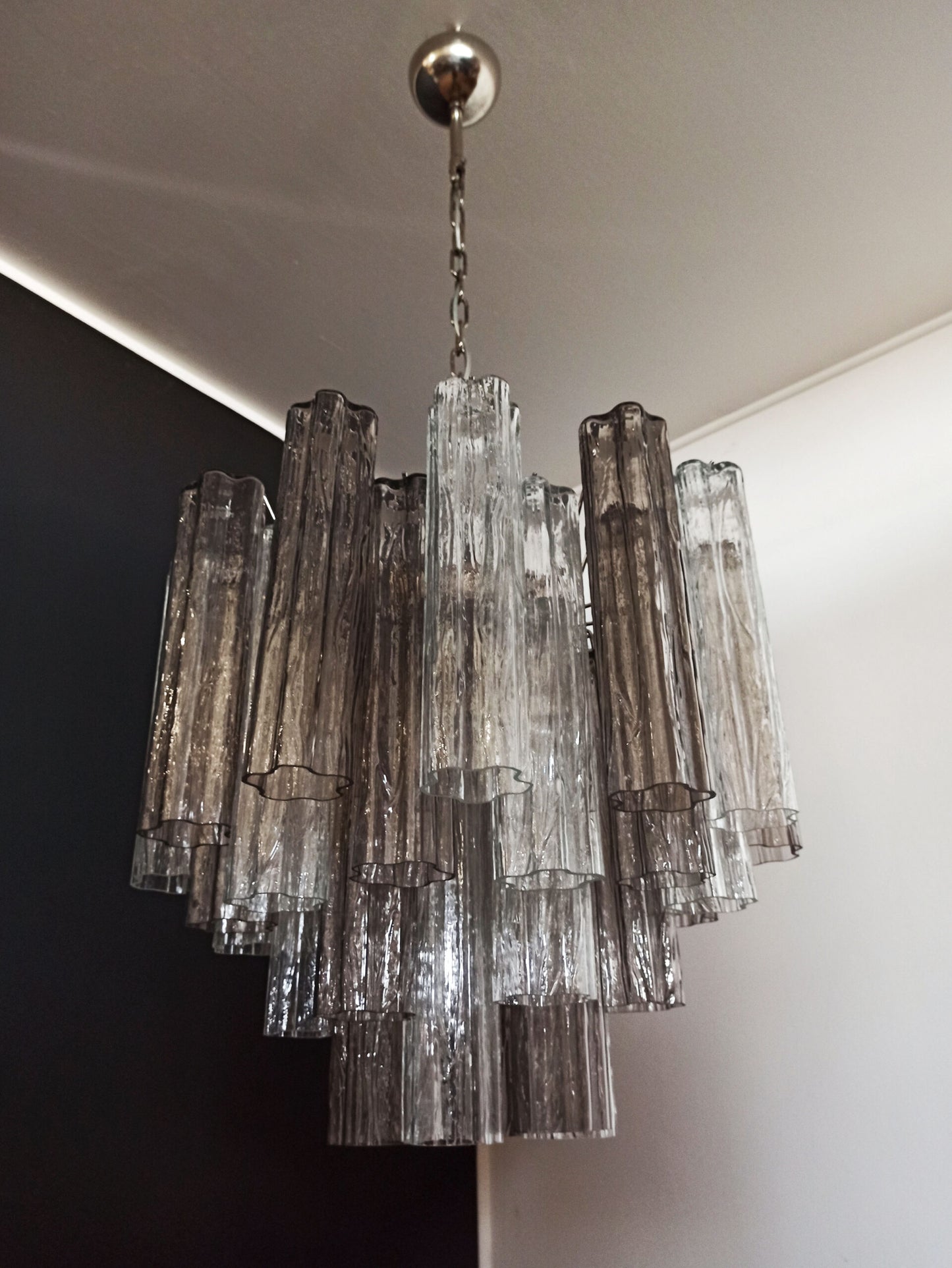 Murano Kroonluchter | 36 Heldere en Rookkleurige Glasbuizen