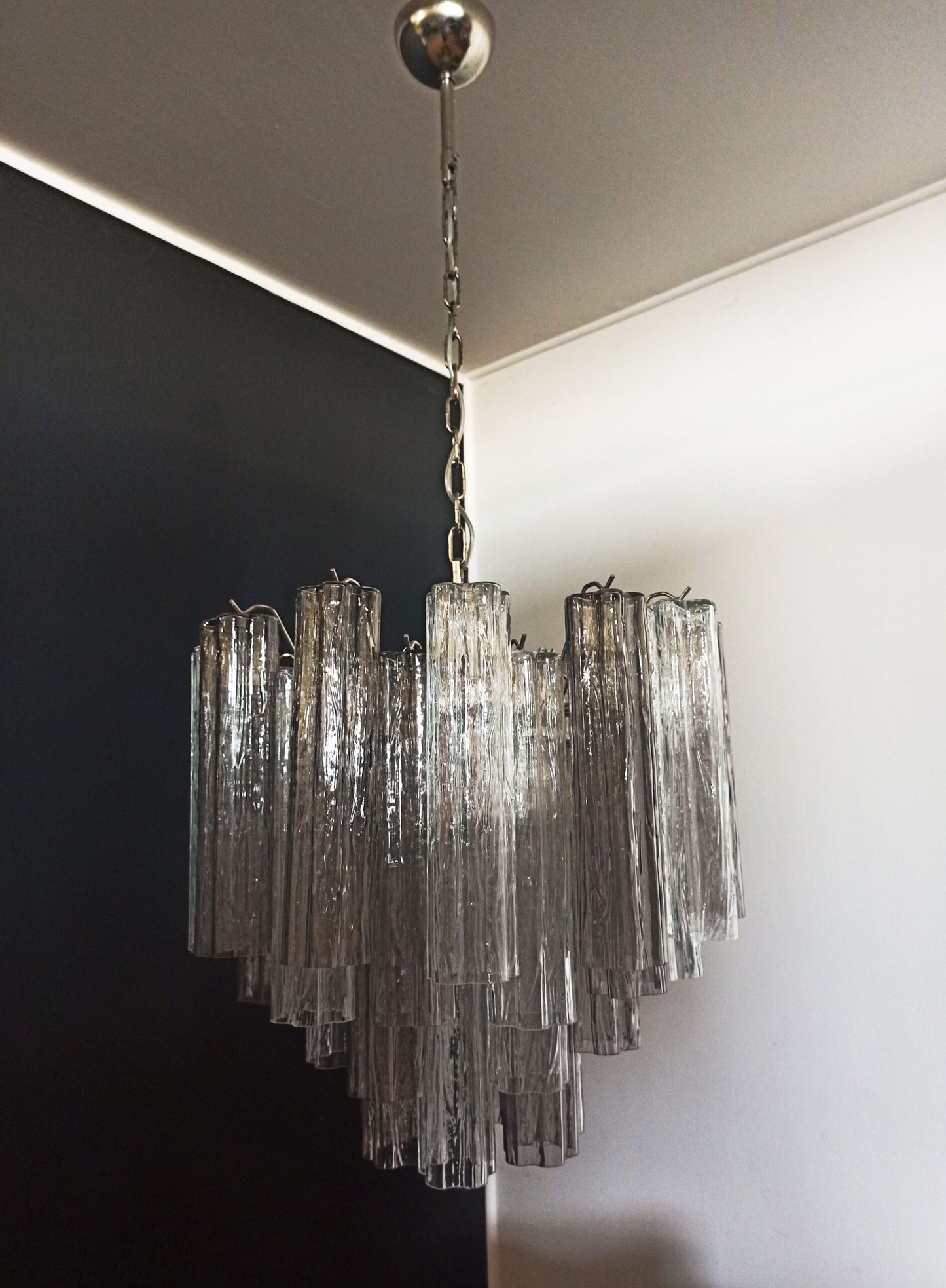 Murano Kroonluchter | 36 Heldere en Rookkleurige Glasbuizen