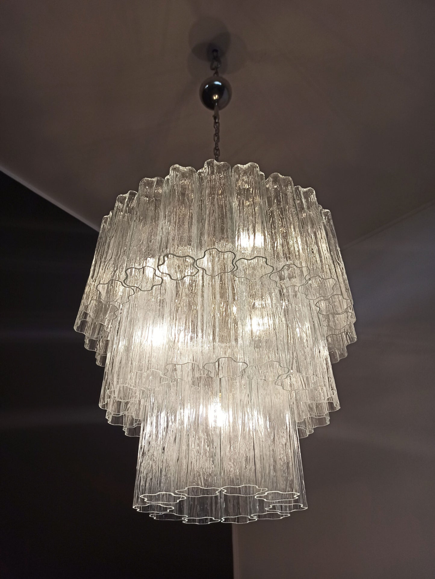 Murano Kroonluchter | 52 Transparante Glasbuizen