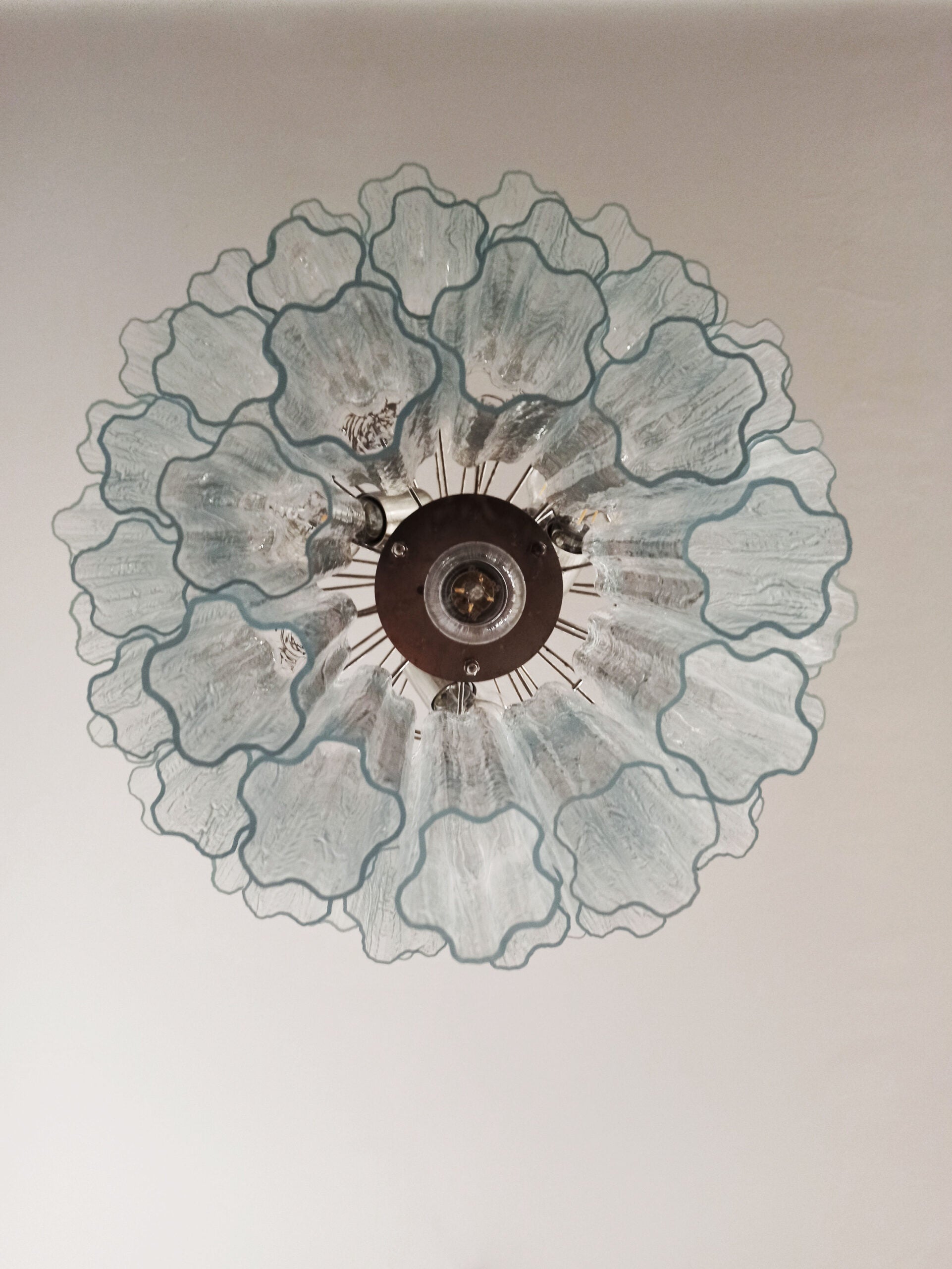 Lustre Murano – 52 Verres Tubulaires Transparents – détail 4 – Murano Classics
