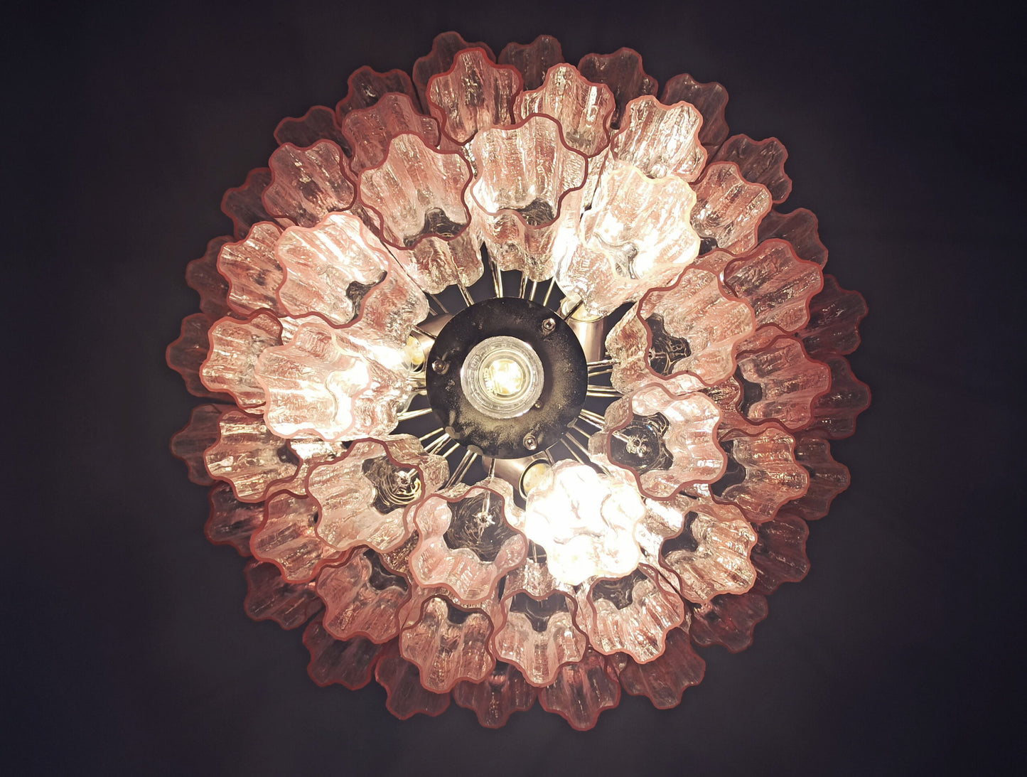 Murano Kroonluchter | 52 Roze Glas Buizen