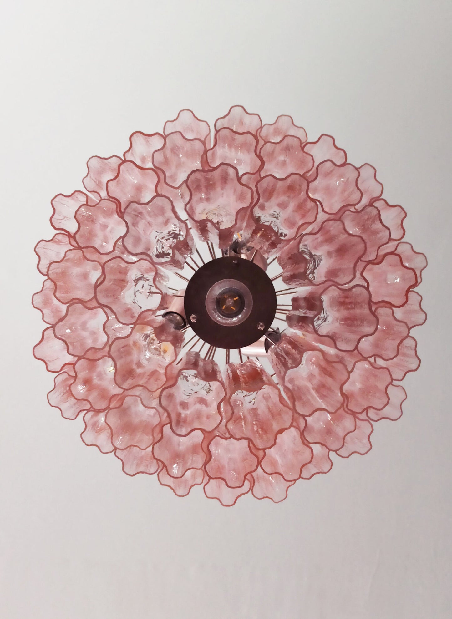 Murano Kroonluchter | 52 Roze Glas Buizen