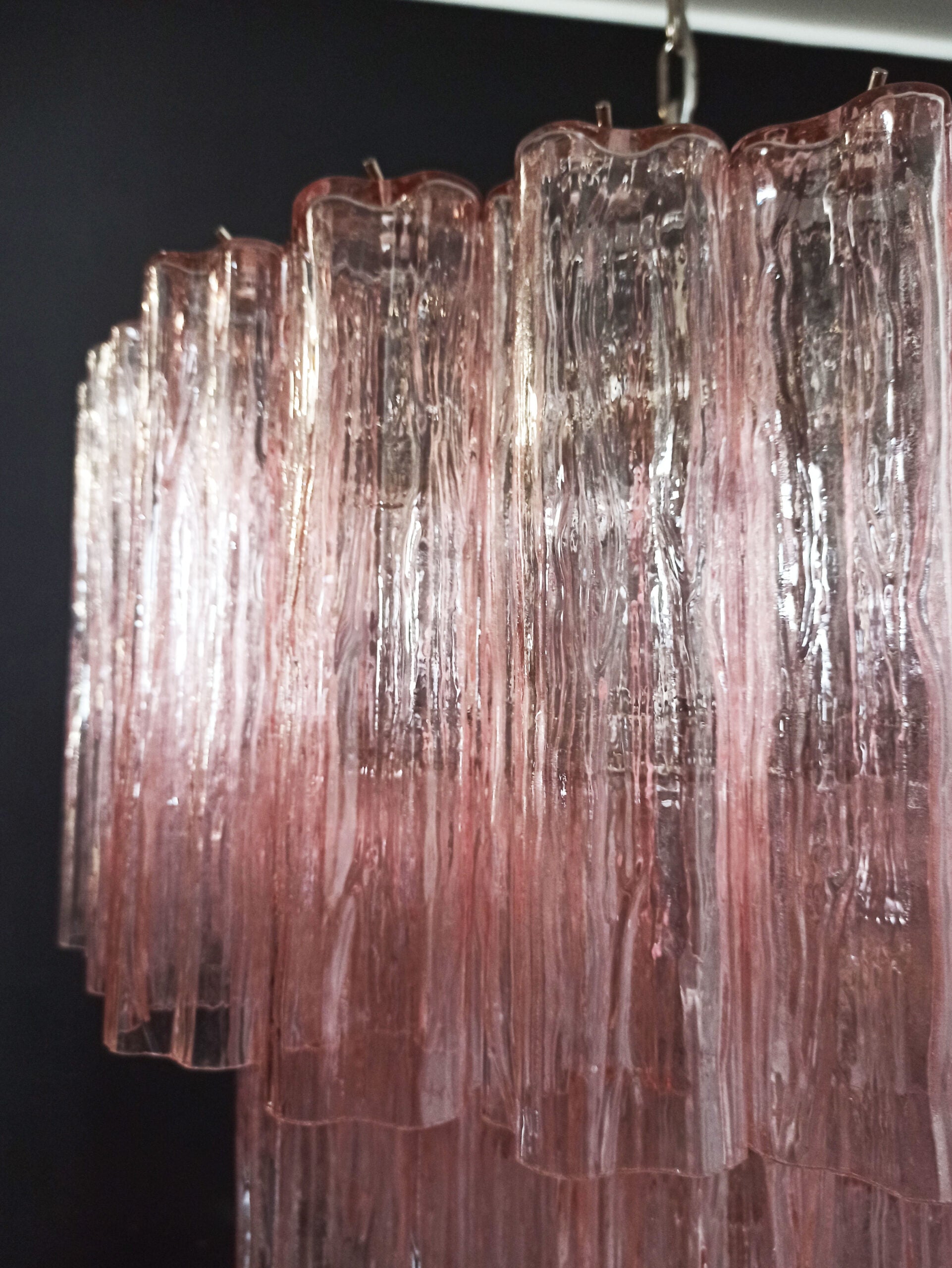 Murano Kronleuchter – 52 Rosa Röhrglas – Detail 3 – Murano Classics
