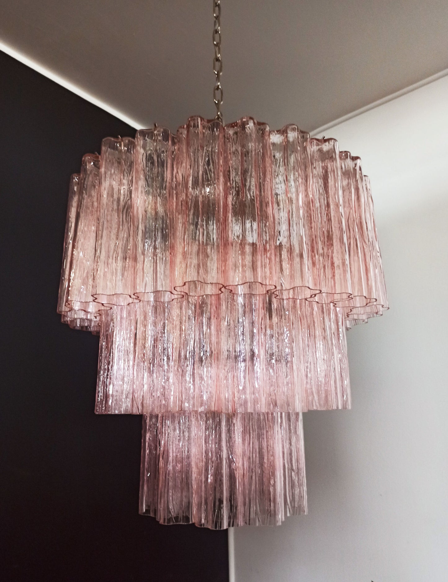 Murano Kroonluchter | 52 Roze Glas Buizen